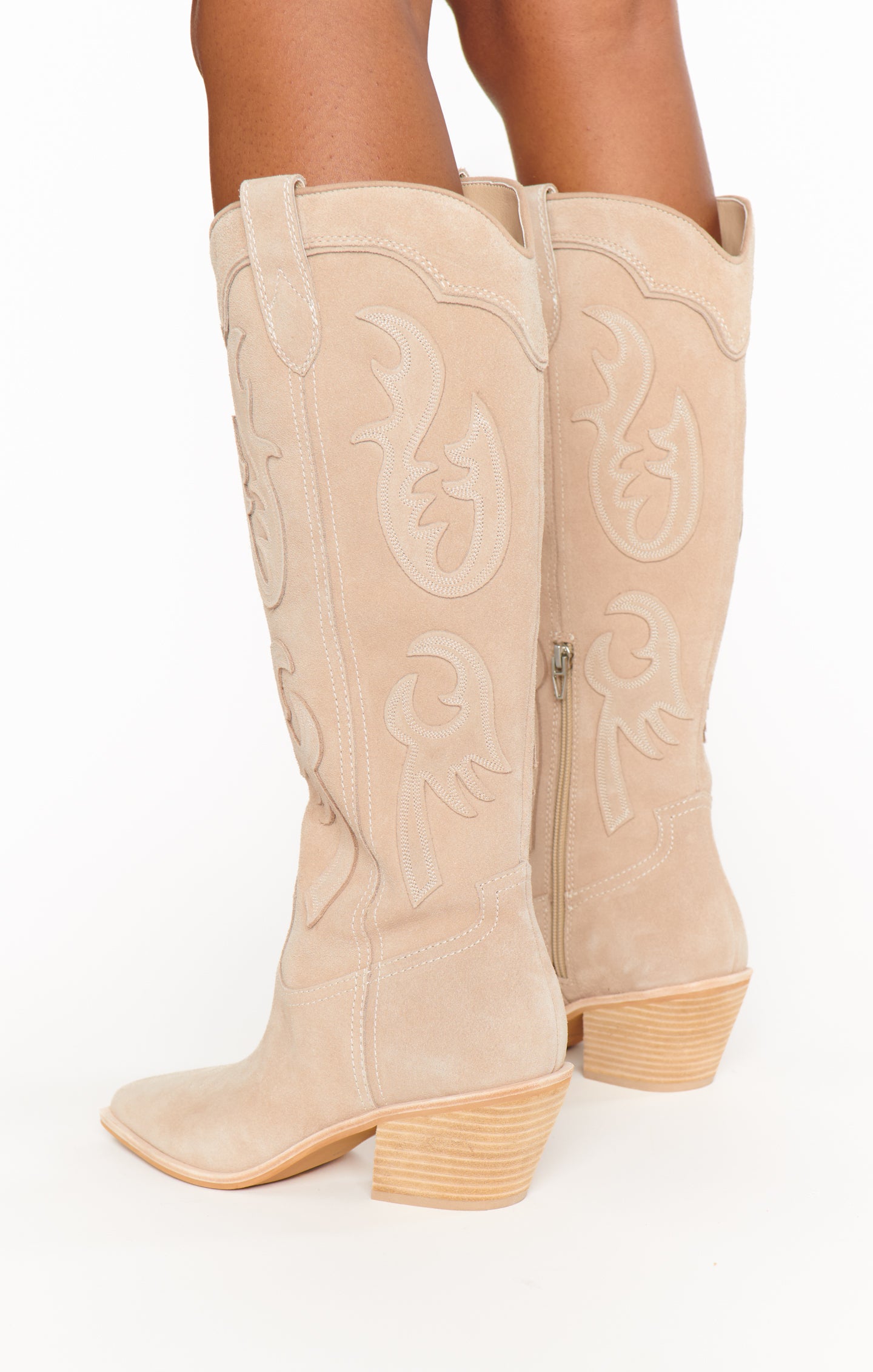 Dolce Vita Samsin Women's Taupe Cowboy Boots - Western Ankle Booties for Country Style, Rodeo & Everyday Fashion