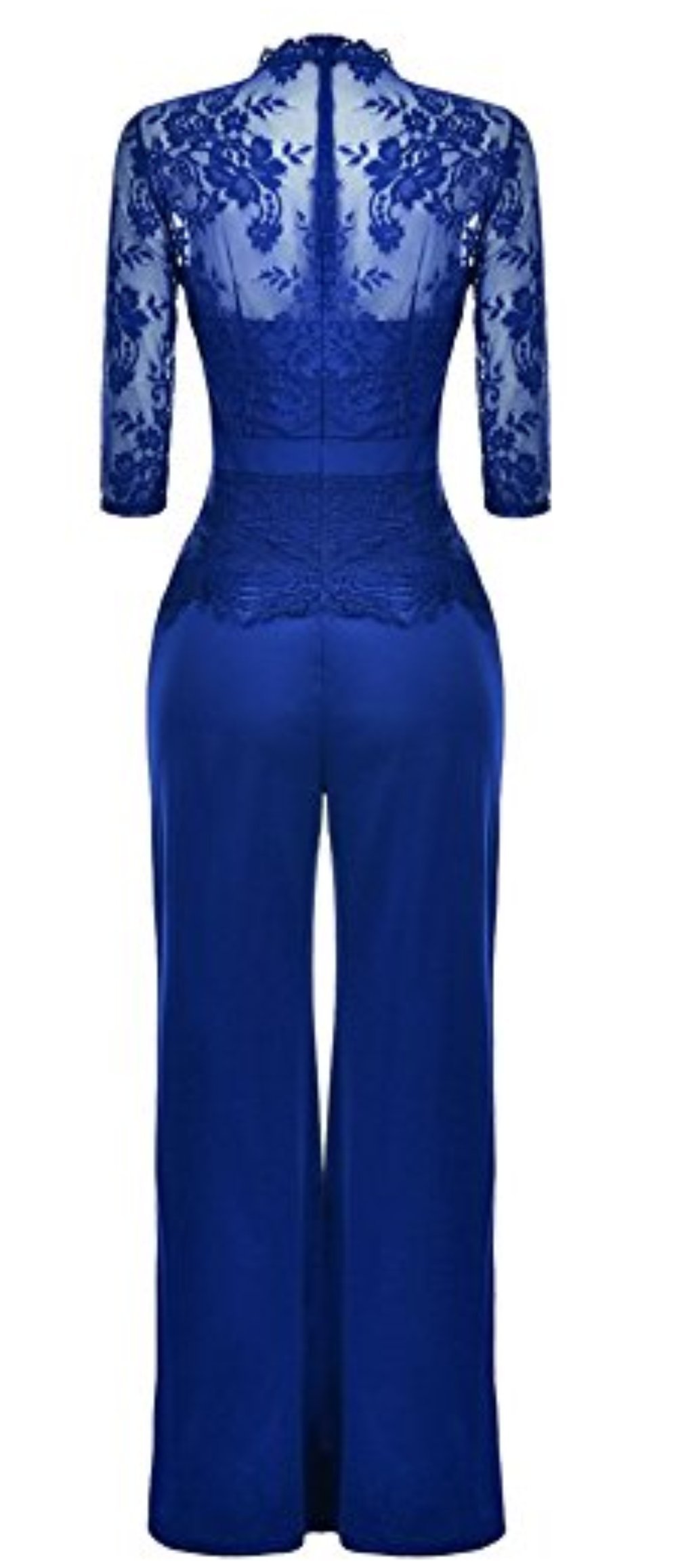 Corala Molisry Women's Long Sleeve Lace Top & High Waisted Wide Leg Pants Jumpsuit Romper - Elegant Outfit for Date Night, Party & Special Occasions