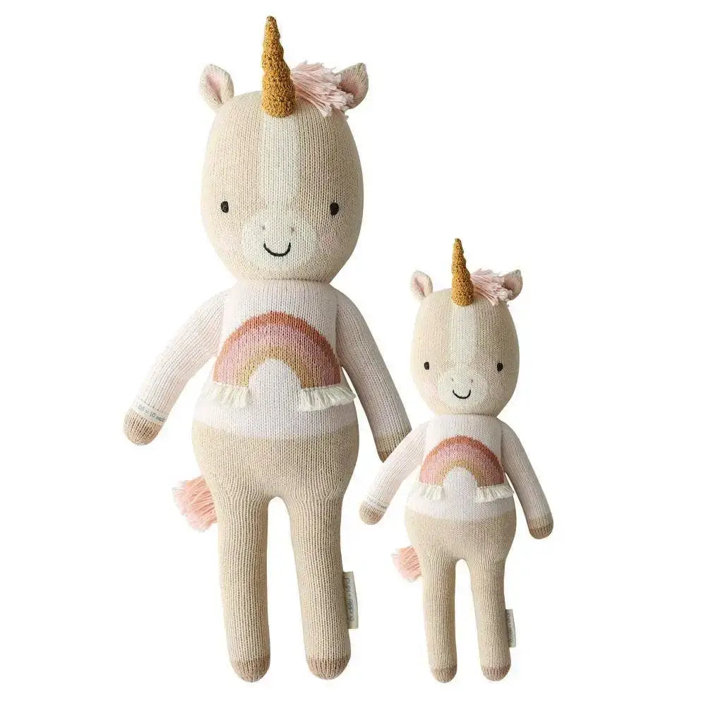 Cuddle + Kind Zara the Unicorn - Handmade Knit Stuffed Animal Toy for Kids, Soft Plush Unicorn Gift for Girls & Boys, Perfect for Bedtime, Playtime & Nursery Decor