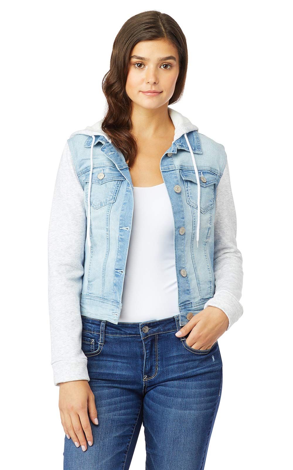 WallFlower Women's Dreamer Denim Jackets for Juniors - Standard & Plus Sizes | Perfect for Casual Outings & Layered Fall Fashion