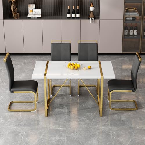 Gold Table + Black Chairs