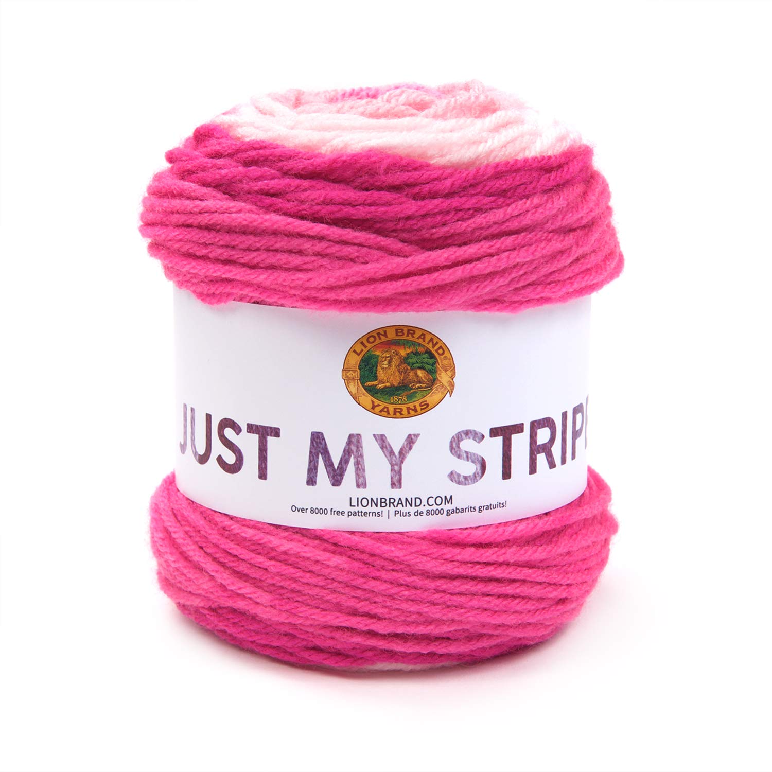 Lion Brand Just My Stripe Yarn - Soft Multicolor Cotton Candy Yarn for Knitting & Crocheting - Perfect for Scarves, Blankets, and DIY Crafts
