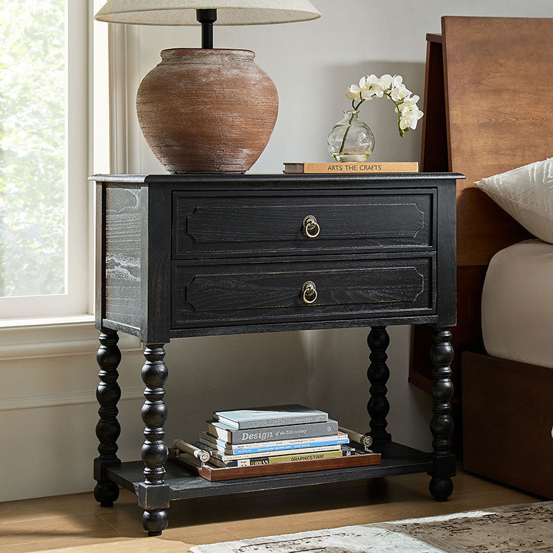 Multi-Functional Wooden Nightstand with USB Charging Port & Open Shelf - Modern Bedside Table for Bedroom, Living Room, or Office (Multiple Styles Available)