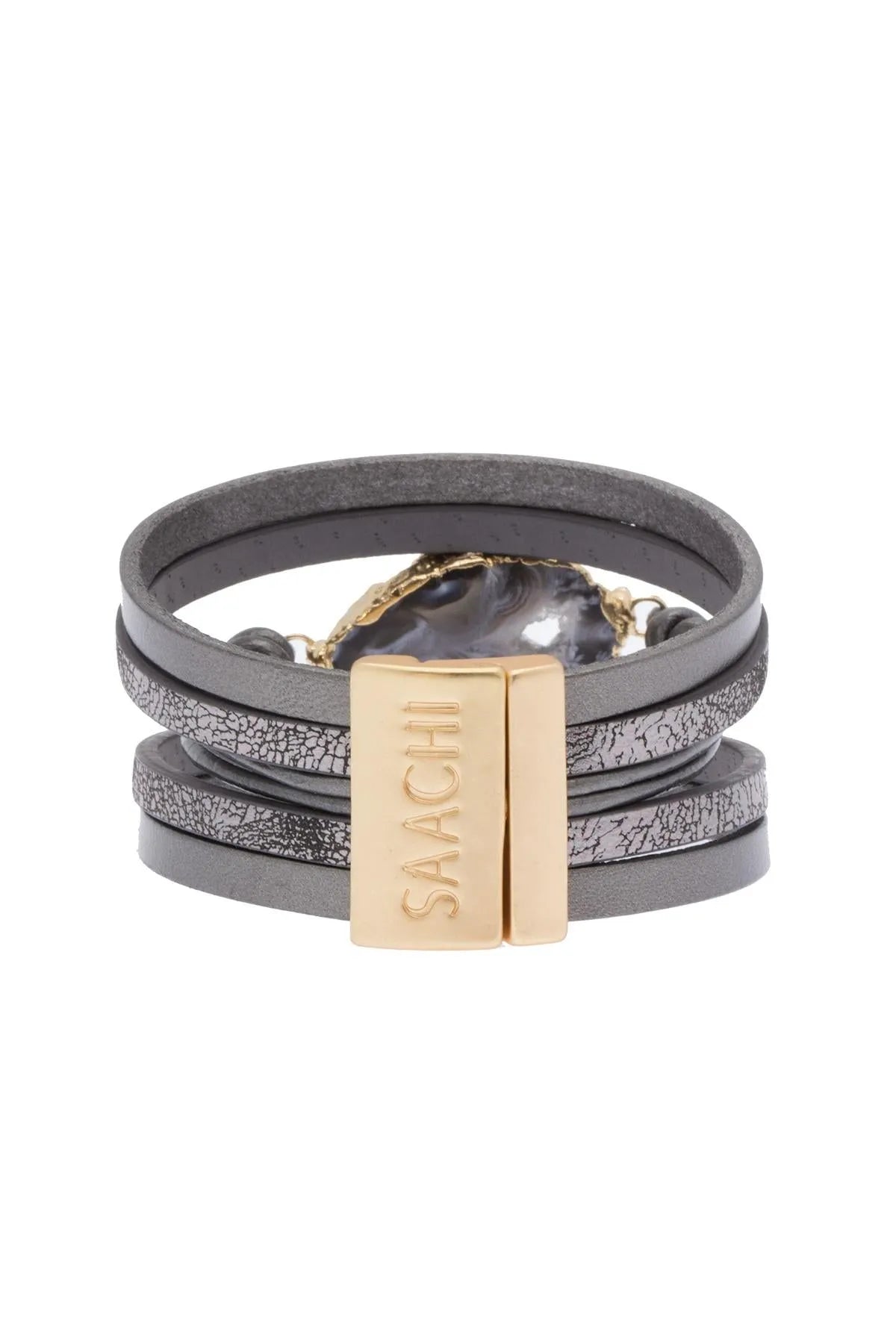 Handmade Leather & Stone Beaded Bracelet for Men - Boho Style Adjustable Wrap Bracelet - Perfect for Yoga, Meditation & Outdoor Activities