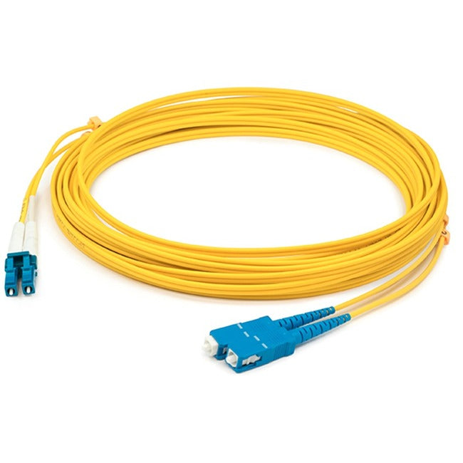 10M LC/SC Multimode Patch Cable, Yellow OS2 Riser TAA Compliant Fiber Optic Cord - Ideal for Data Centers, Server Rooms & High-Speed Networking