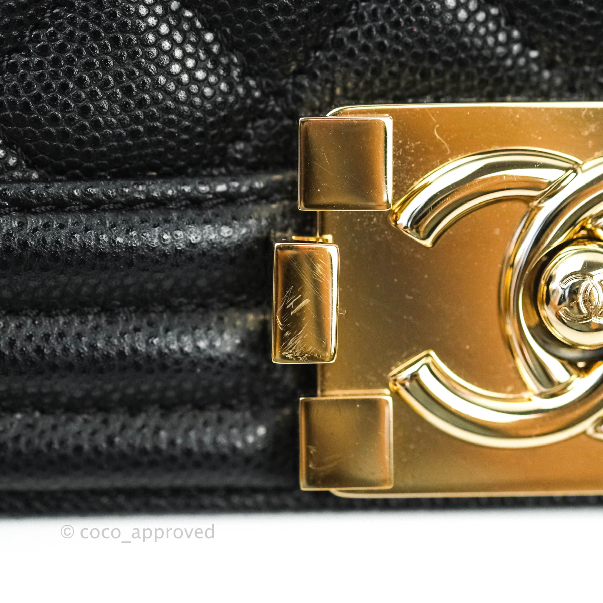 Chanel Boy Quilted Medium Handbag in Black Caviar Leather with Gold Hardware - Perfect for Evening Events, Parties & Luxury Fashion Accessories