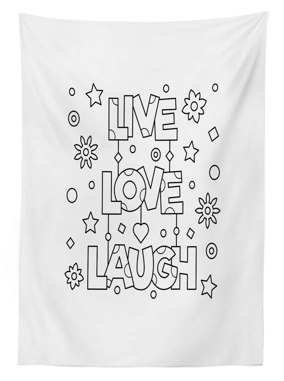 Ambesonne Live Laugh Love Washable Picnic Tablecloth - 58