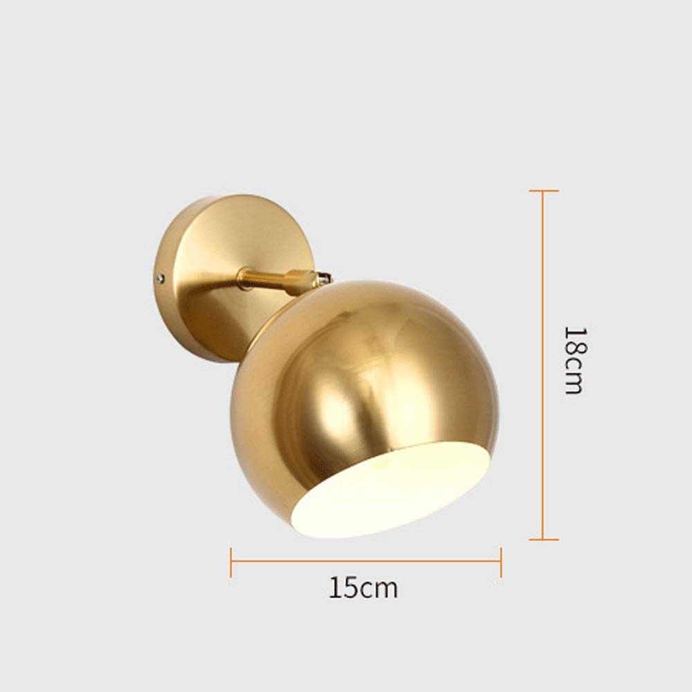 Golden Adjustable Wall Sconce Light Fixture - Modern E27 Wall Lamp for Bedroom, Living Room & Study - Dimmable Reading Light & Night Light for Bedside, Children's Room & Home Decor