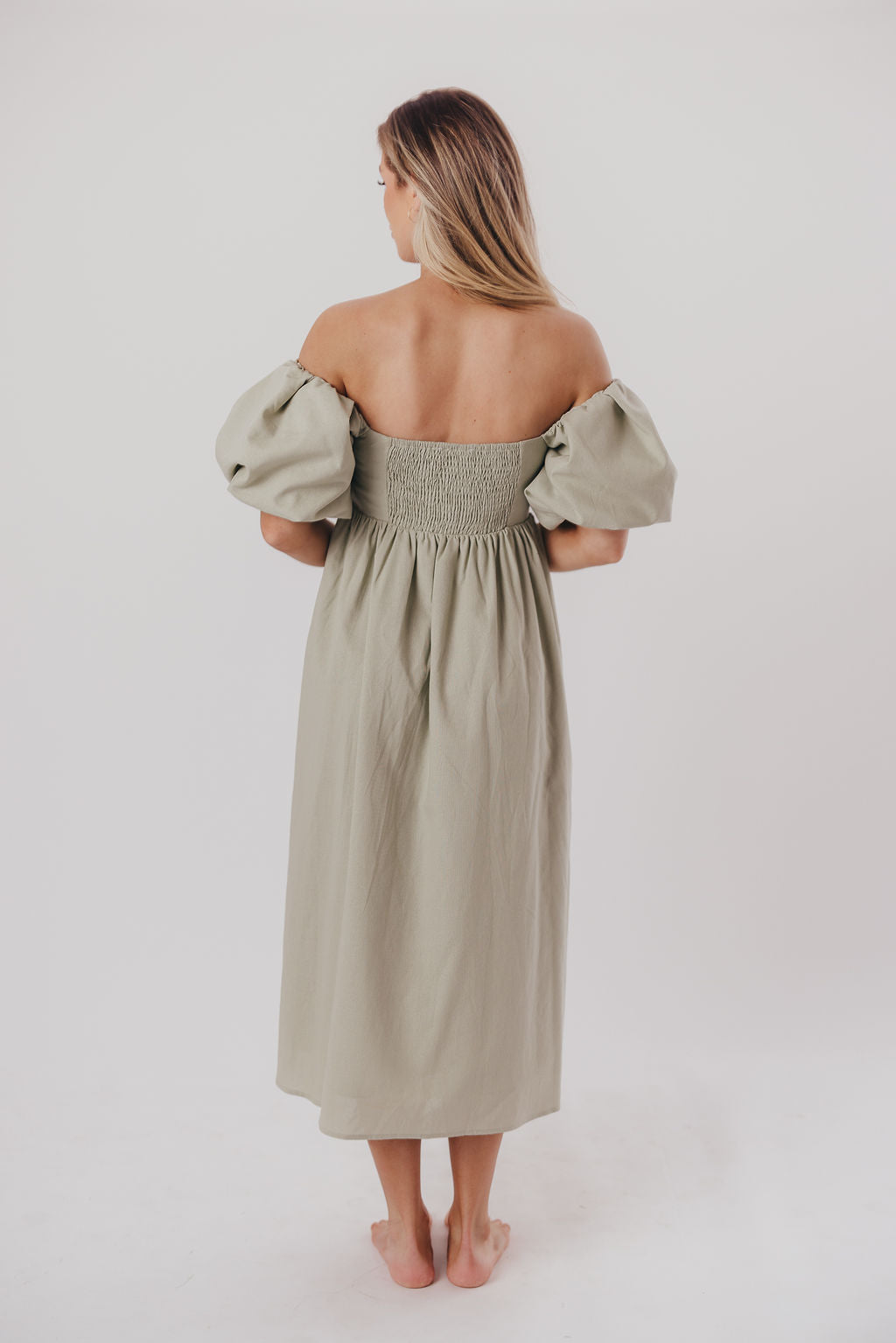 Hamilton Midi Dress in Olive - Bump Friendly Maternity Dress (Sizes S-2XL) | Flowy Summer Dress for Pregnancy, Nursing & Everyday Wear