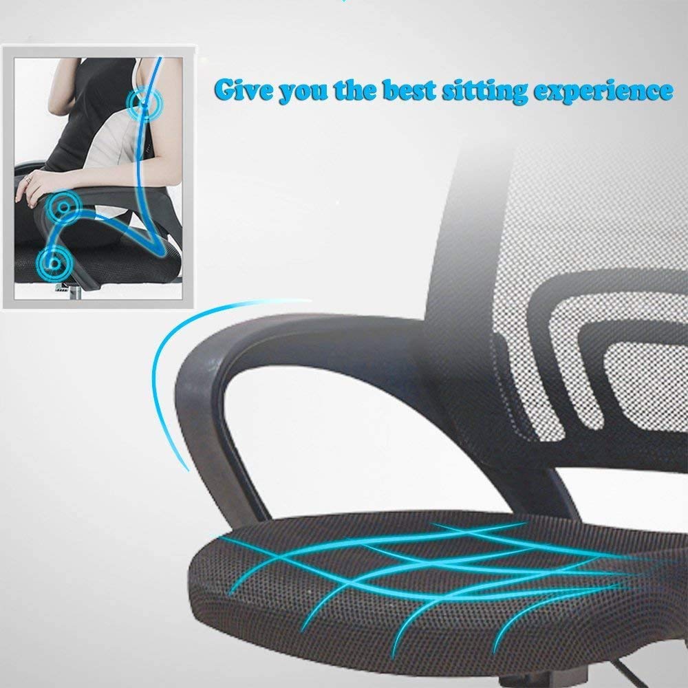 Best Ergonomic Office Chair with Lumbar Support - Adjustable Mesh Computer Desk Chair, Modern Executive Swivel Rolling Chair for Back Pain Relief (Black) - Perfect for Home Office, Gaming & Workspaces