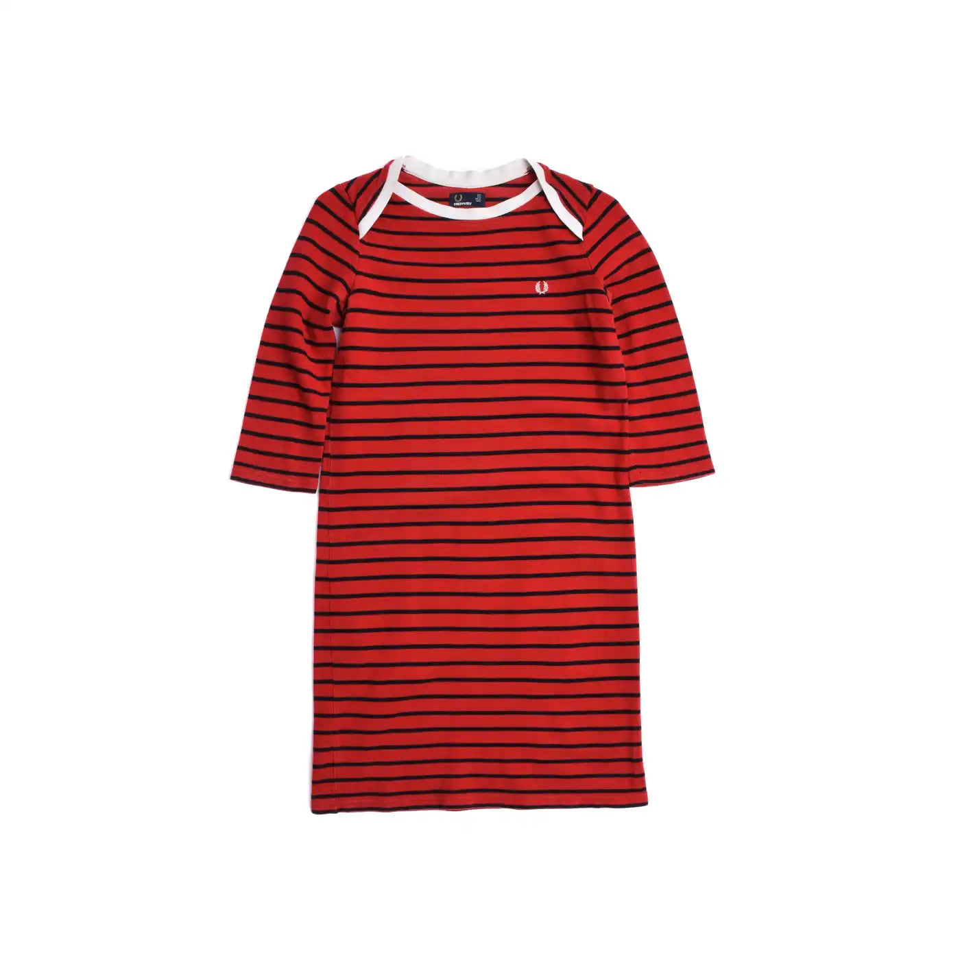 Fred Perry Breton Pique Dress for Women | Classic Striped Cotton Dress | Casual & Office Wear | Perfect for Summer Outings & Work Events
