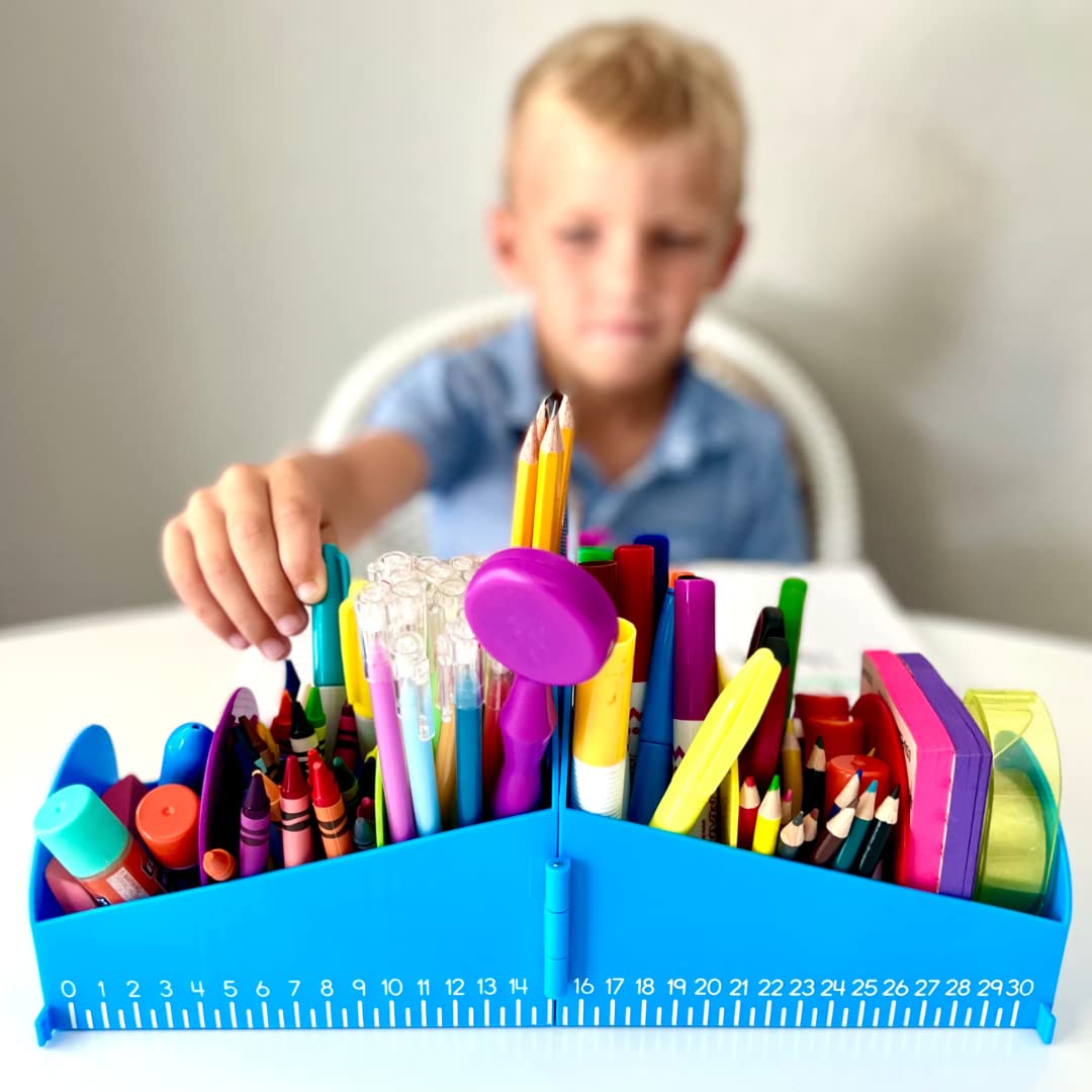 hand2mind Junior Flexible Desk Organizer - Modular Desktop Storage for School & Office Supplies | Pencil Holder, Drawer Organizer & Teacher Accessories | Perfect for Classroom, Home Office & Study Spaces