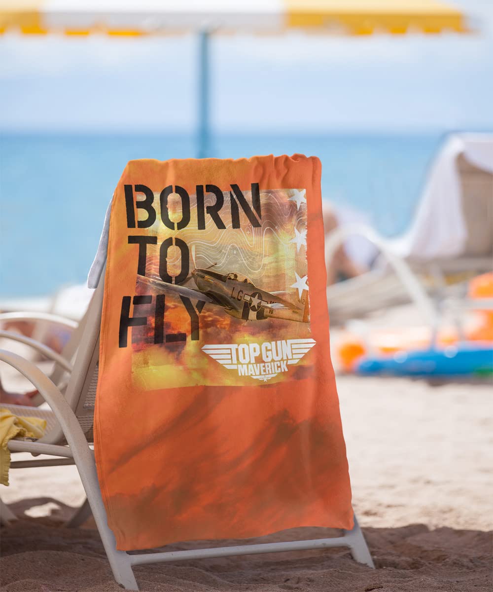 Top Gun: Maverick Beach Towel - 30x60 Inches Large Born to Fly Design - Soft Quick-Dry Sand-Free Towel for Pool, Beach, Yoga & Outdoor Activities