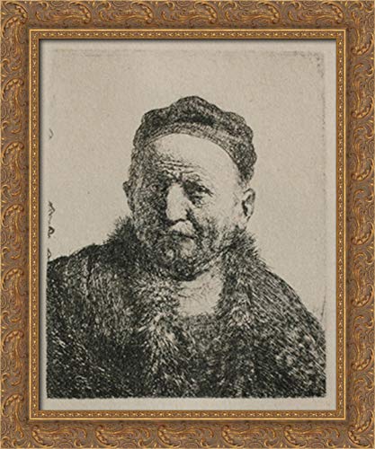 Rembrandt 20x24 Gold Ornate Wood Framed Canvas Art - Head and Bust Portrait Painting for Living Room, Bedroom & Office Wall Decor