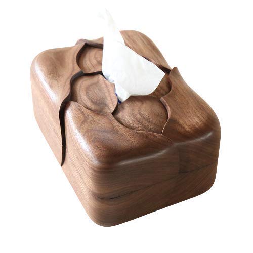 Tbrand Floral Wooden Tissue Box Cover - Elegant Home Decor Gift for Women, Perfect for Living Room, Bedroom & Bathroom Organization