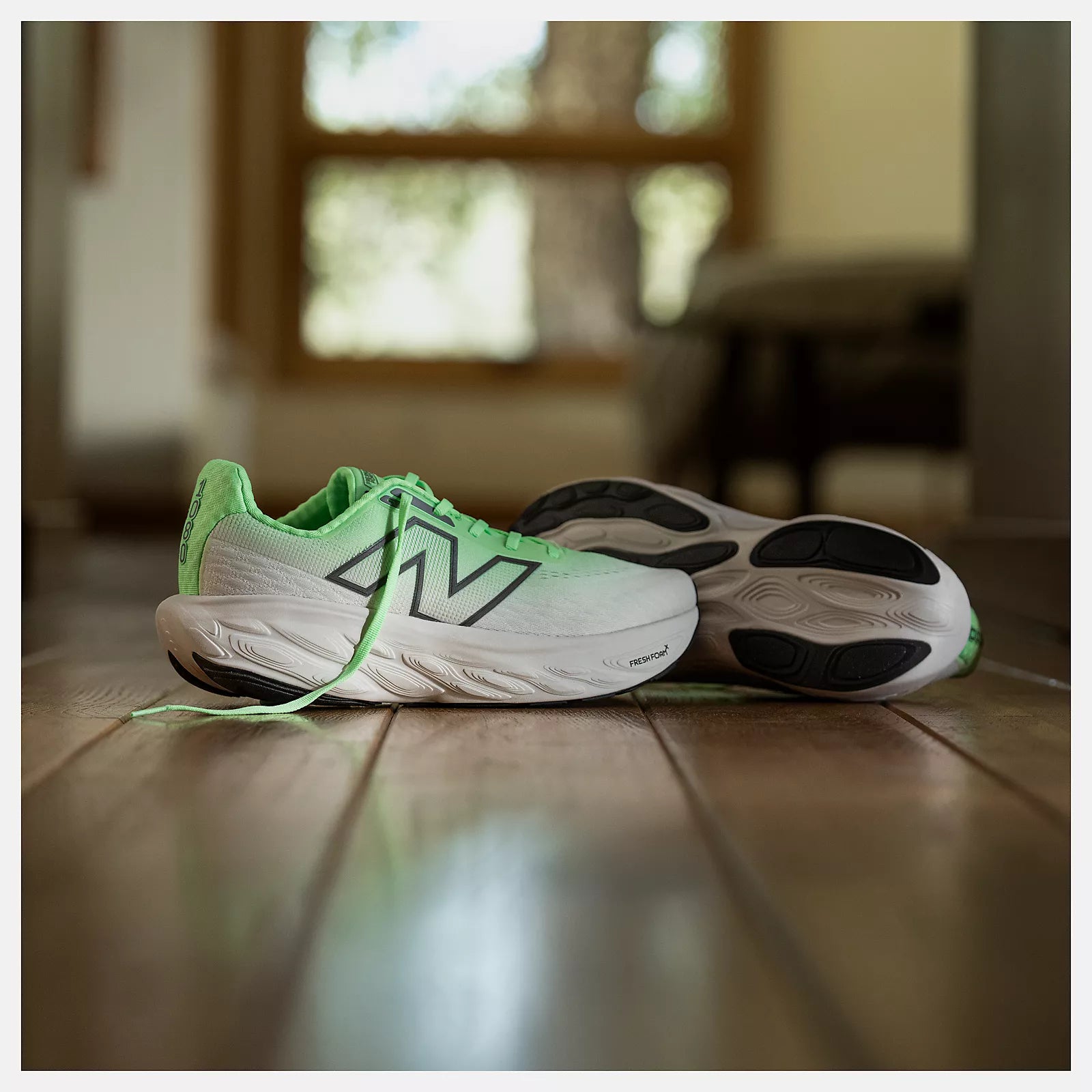 New Balance Men's Fresh Foam X 1080 v14 Running Shoes - Electric Jade/Reflection/Dark Silver Metallic - Lightweight Cushioned Sneakers for Jogging, Gym & Everyday Wear