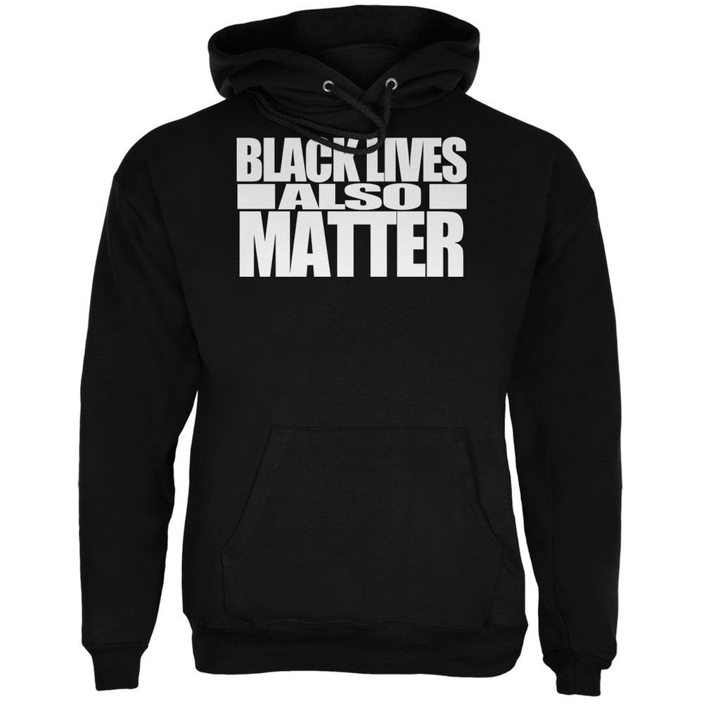 Old Glory Black Lives Matter Hoodie for Adults - Medium | Black Cotton Pullover with Front Pocket - Perfect for Casual Wear & Social Activism