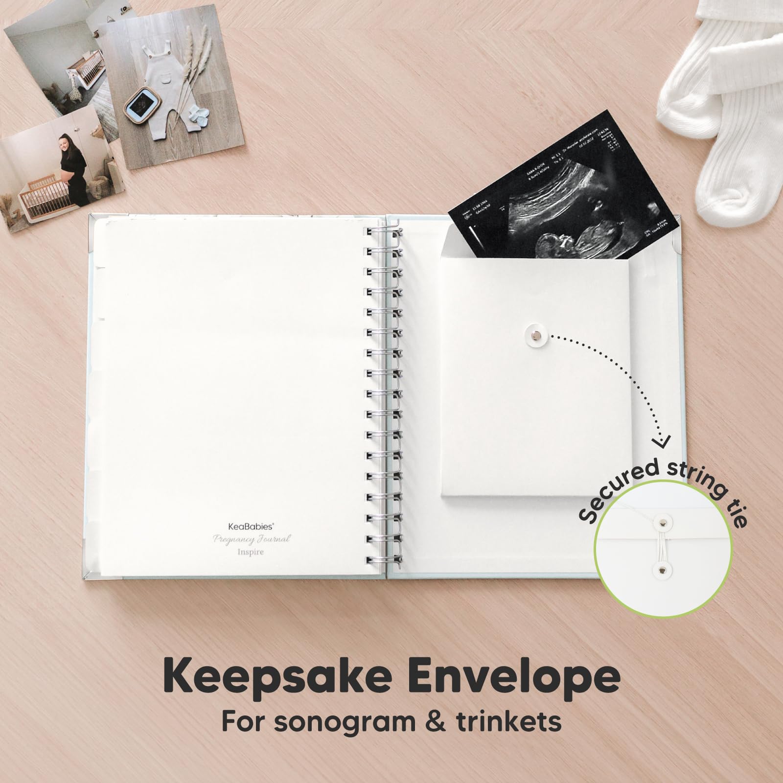 90-Page Hardcover Pregnancy Journal & Memory Book for First-Time Moms - Baby Keepsake Planner, Ultrasound Scrapbook, Mom Diary (Frost) - Perfect for Recording Pregnancy Milestones, Baby's First Year & Creating Cherished Family Memories