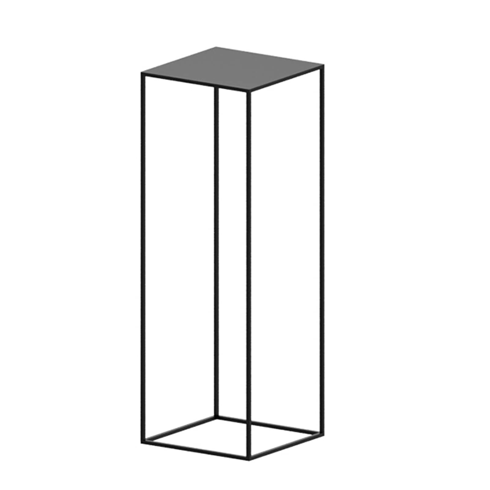 Black Metal Flower Pot Stand - Indoor Plant Display Holder, Free-Standing Vase Stand or Corner Table (38×38×101cm) - Perfect for Living Room Decor, Balcony Plant Display, and Telephone Shelf Organization