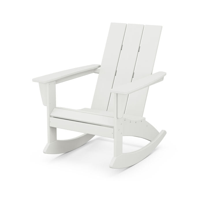 POLYWOOD Modern Adirondack Rocking Chair - Durable Outdoor Furniture for Patio, Garden & Poolside Relaxation | All-Weather Resin Wicker Design | Comfortable Rocking Motion | Perfect for Backyard, Deck or Porch