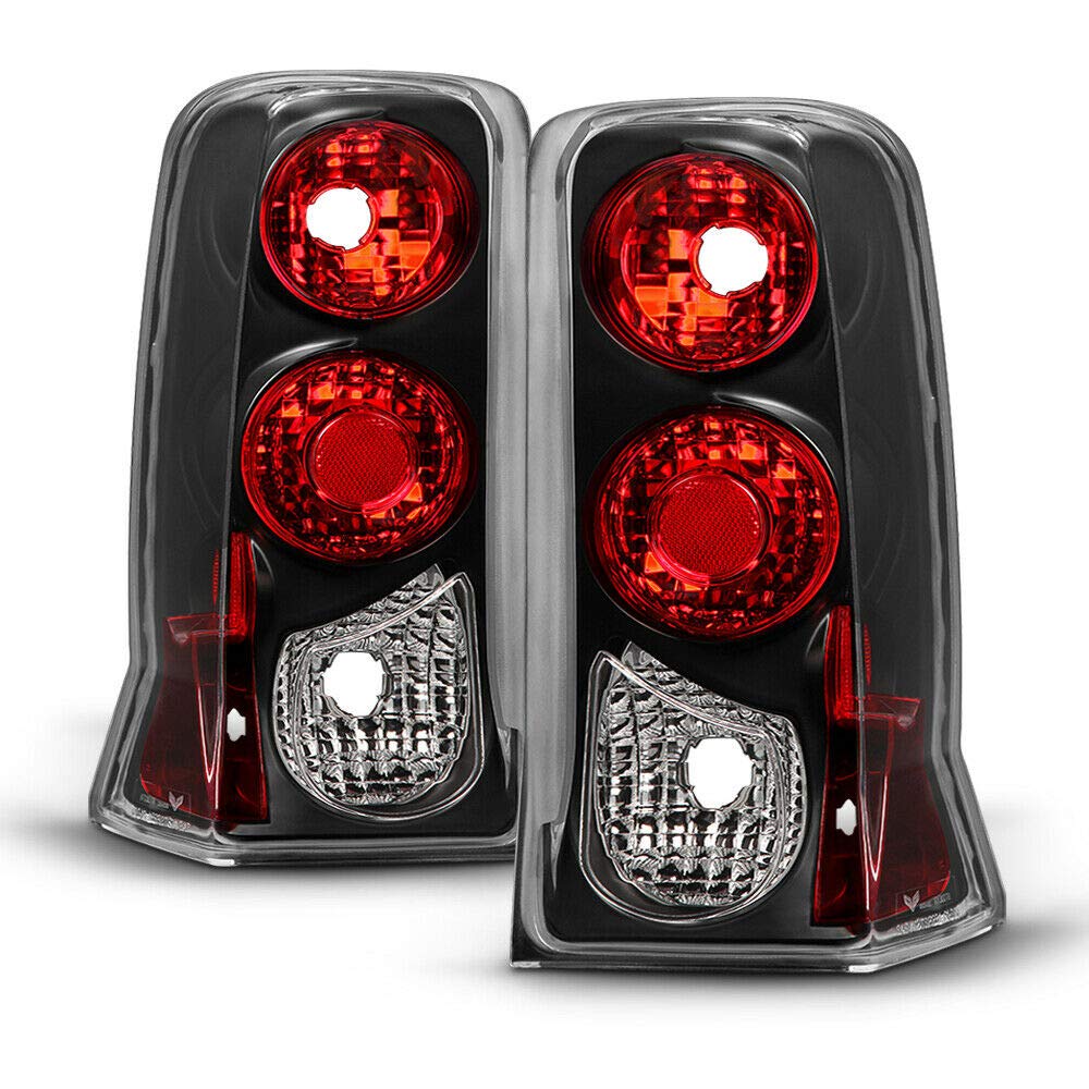 Black Housing Tail Lights Replacement Set - Compatible with A6002C, TK2151680A/TK2151690A, BJE150C11A/BJE150C21A, MA2593125/MA2592125 - Perfect for Car Upgrades & Nighttime Safety