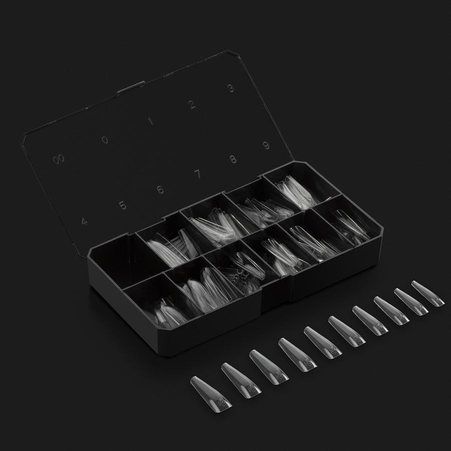 Apres Gel X Nail Extension Kit - 250 Pcs Extra Long Sculpted Coffin Tips for Professional Salon & DIY Manicures at Home | Long-Lasting Acrylic Nail Art Supplies