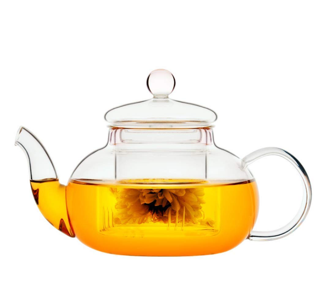 Premium 800ml Heat-Resistant Clear Glass Flower Tea & Coffee Cup with Built-in Glass Filter - Perfect for Home, Office, and Relaxation