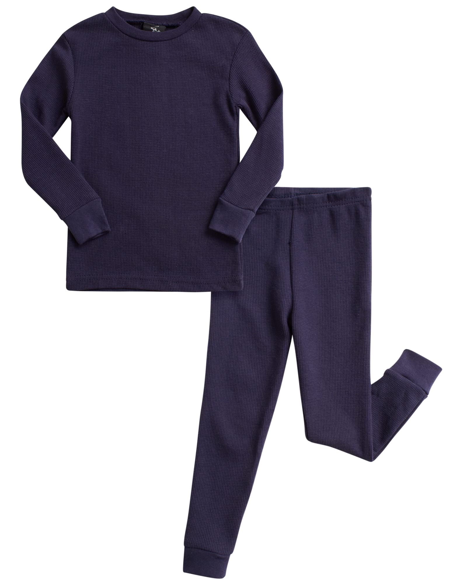 Beverly Hills Polo Club Baby Boys' Thermal Underwear Set - 2 Piece Waffle Knit Top & Long John Pajamas for Infants & Toddlers | Warm Winter Sleepwear & Layering Base for Cold Weather