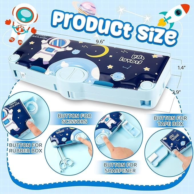 Ranjkri Space Themed Pencil Case for Kids - Astronaut Design School Supplies for Boys & Girls - Perfect for Classroom, Homework & Gift Giving