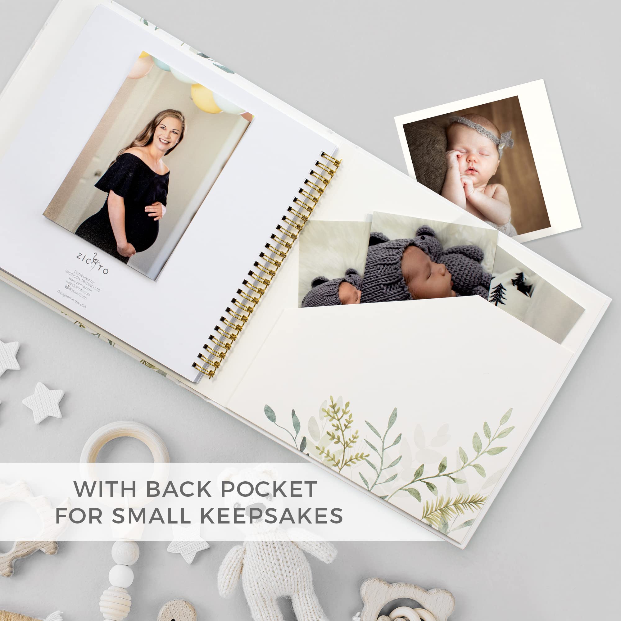 Keepsake Baby Memory Book for Boys & Girls – First 5 Years Photo Album & Scrapbook – Gender Neutral Milestone Journal for Birth to Age 5 | Perfect for Baby Showers, Christenings & First Birthday Gifts
