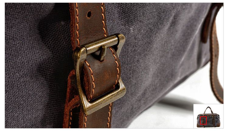 Premium Lomani Waxed Canvas Duffle Bag - Waterproof Travel Duffel for Men & Women - Gym, Weekend Getaway & Business Trip Carry-On Luggage