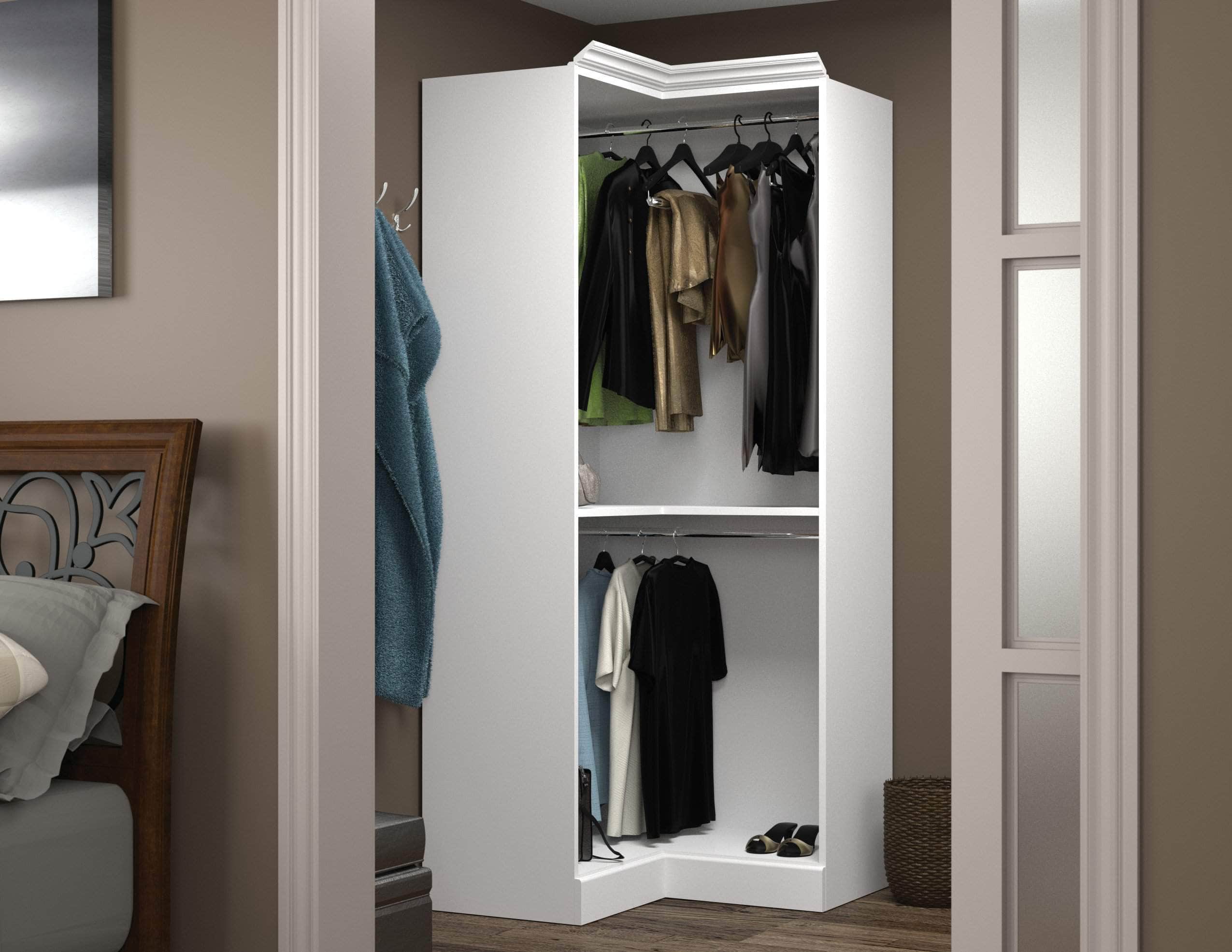 36-Inch Versatile Corner Closet Organizer with Shelves - 3 Color Options for Bedroom, Bathroom & Entryway Storage Solutions