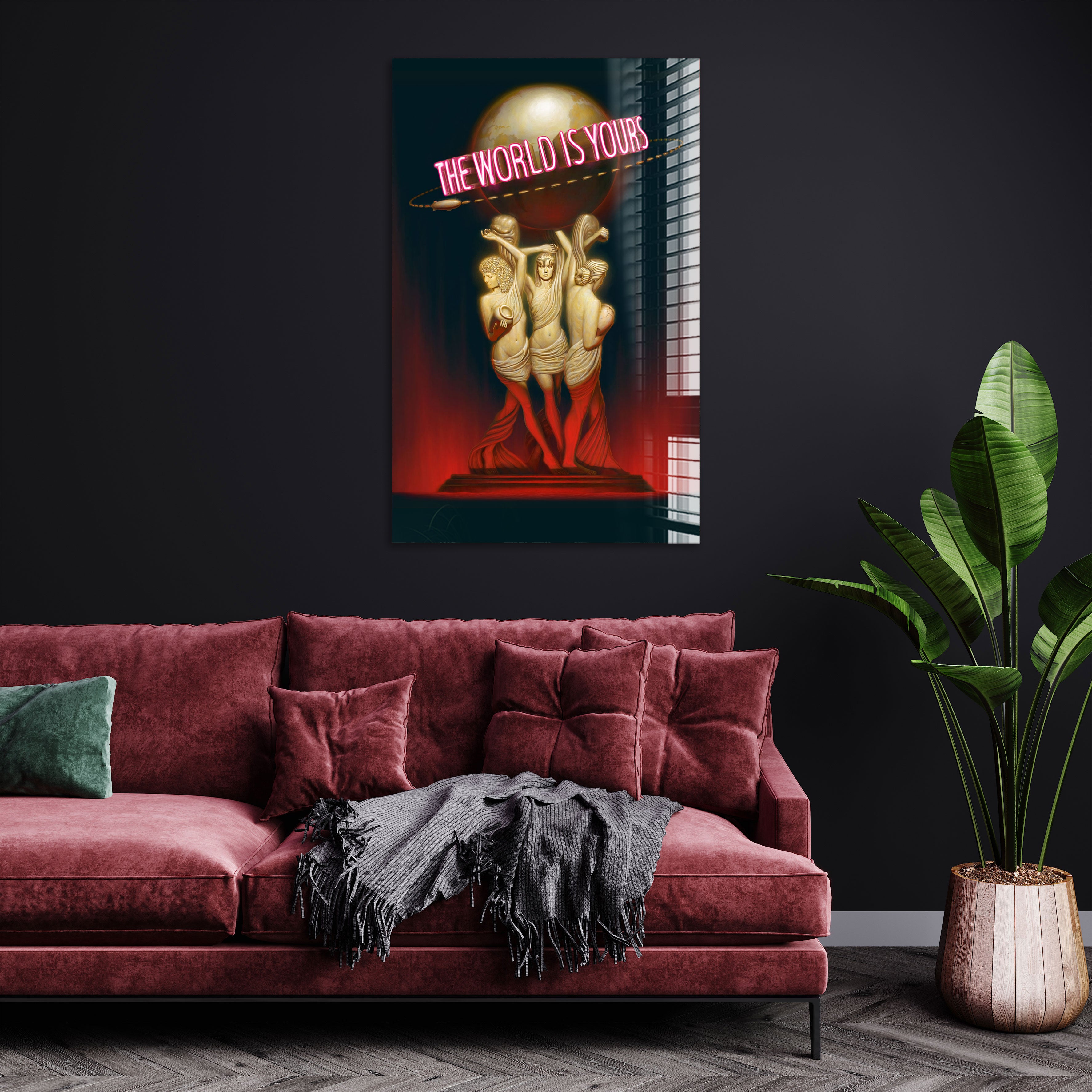 Scarface Movie Poster - The World Is Yours Wall Art for Home & Office Decor - Perfect for Movie Fans & Gangster Theme Rooms