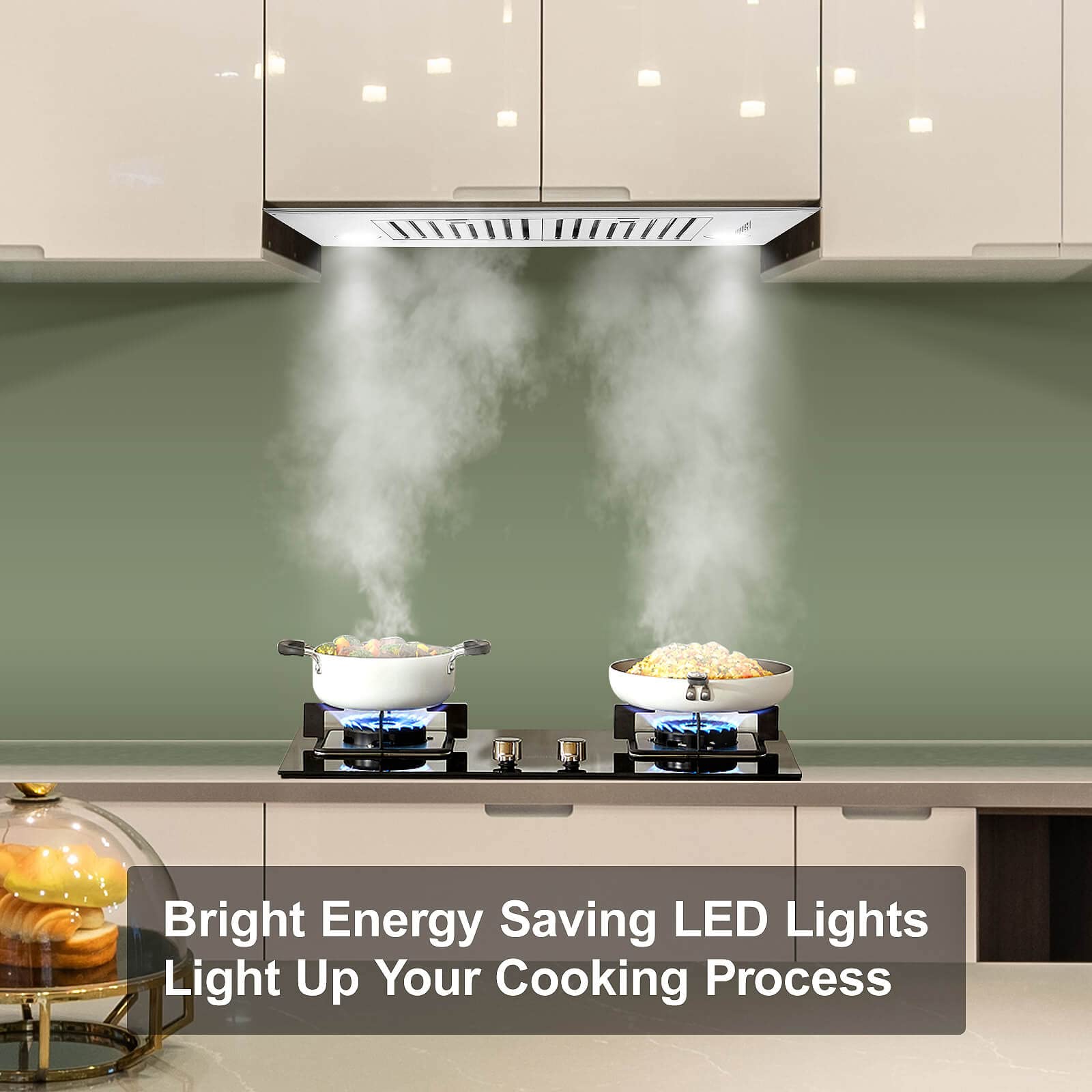 30 Inch 600CFM Stainless Steel Range Hood Insert - Ultra Slim Built-in Vent Hood with Ducted/Ductless Convertible Design | Dual LED Lights & Permanent Grease Baffle Filters | Perfect for Modern Kitchen, Restaurant & Commercial Use
