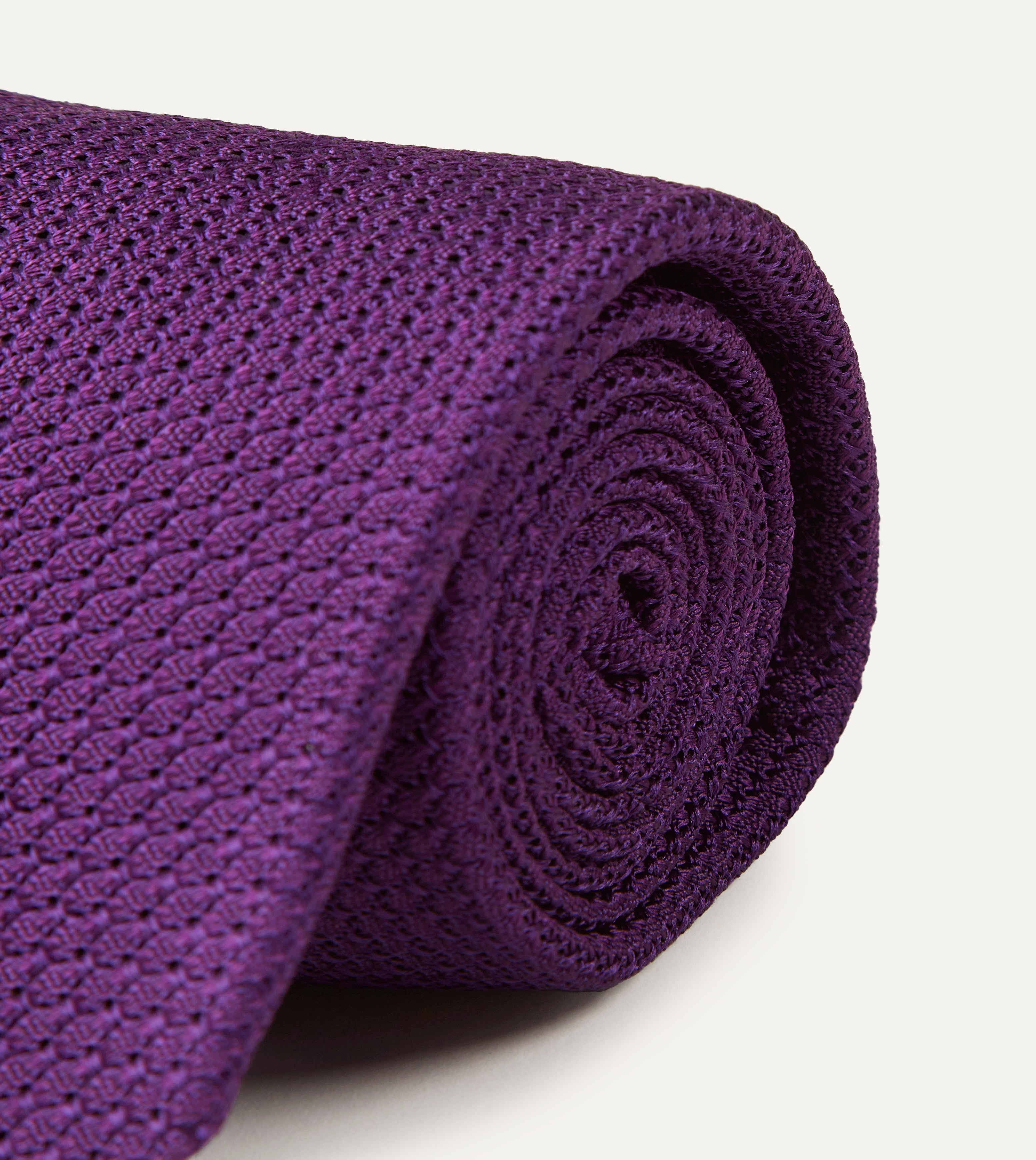 Elegant Purple Large Knot Grenadine Silk Tipped Necktie for Men - Perfect for Weddings, Business Meetings & Formal Occasions