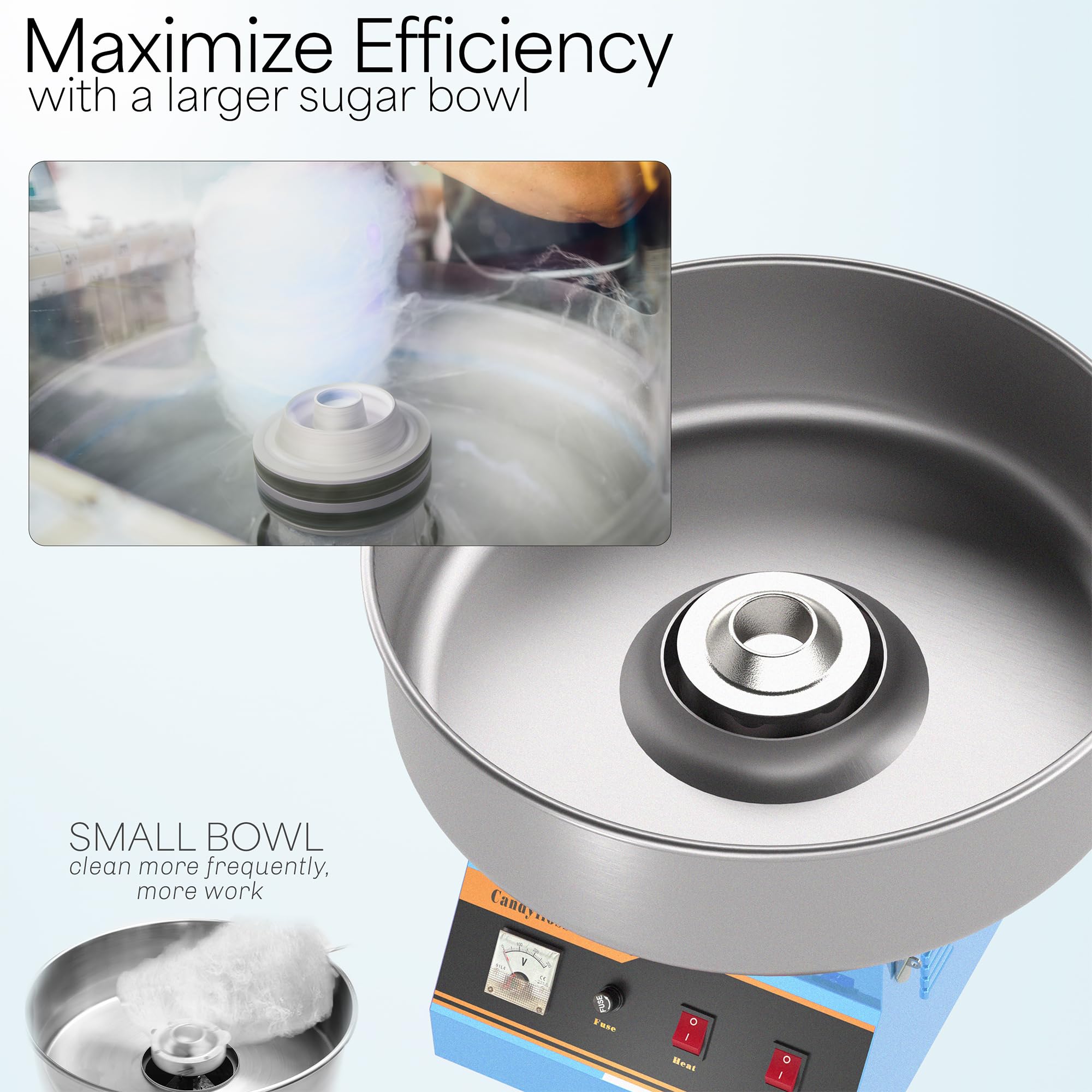 VIVO Blue 1030W Commercial Cotton Candy Machine with 20