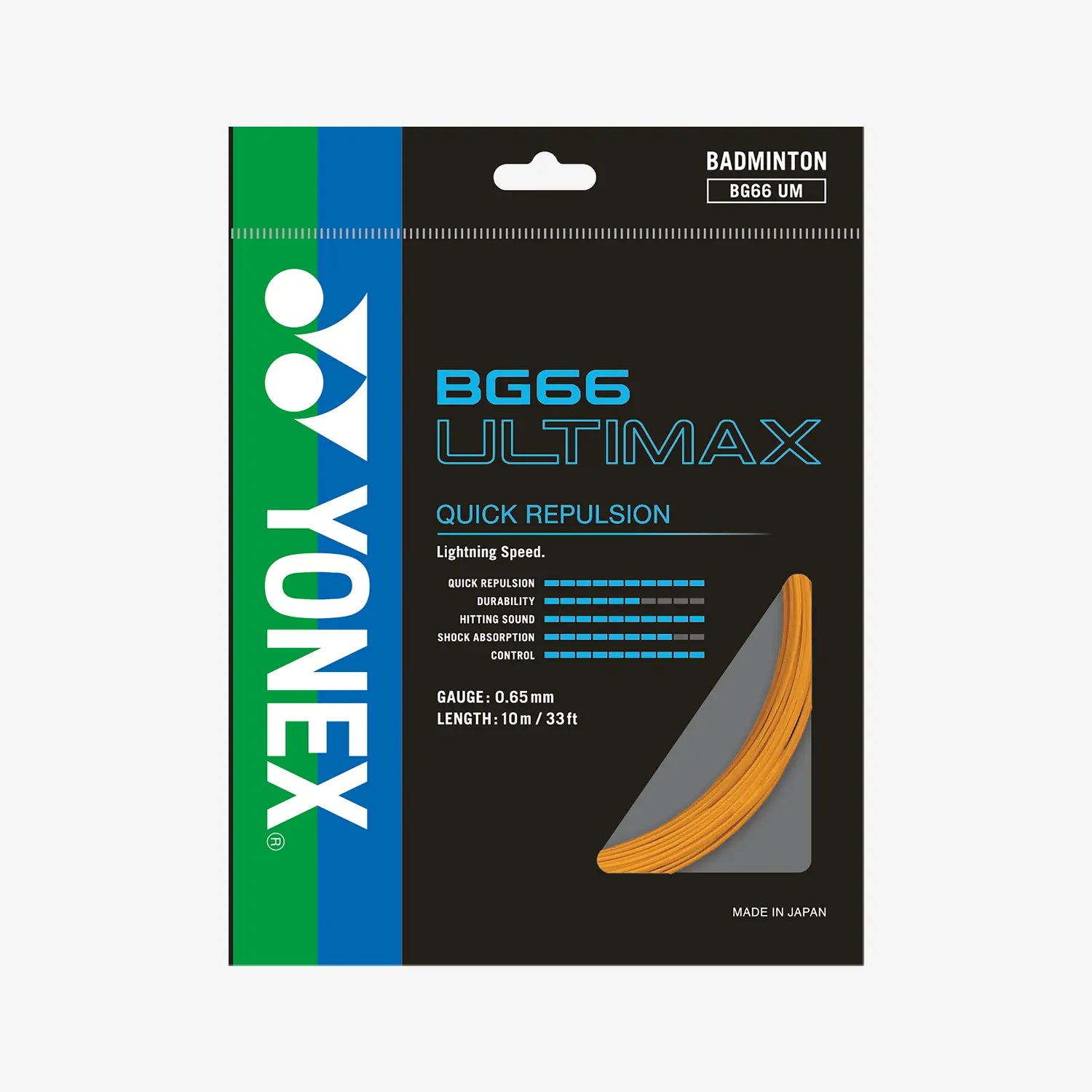 Yonex BG 66 Ultimax Badminton String - 10m Length, 9 Color Options | High-Performance String for Competitive Play & Professional Badminton Training