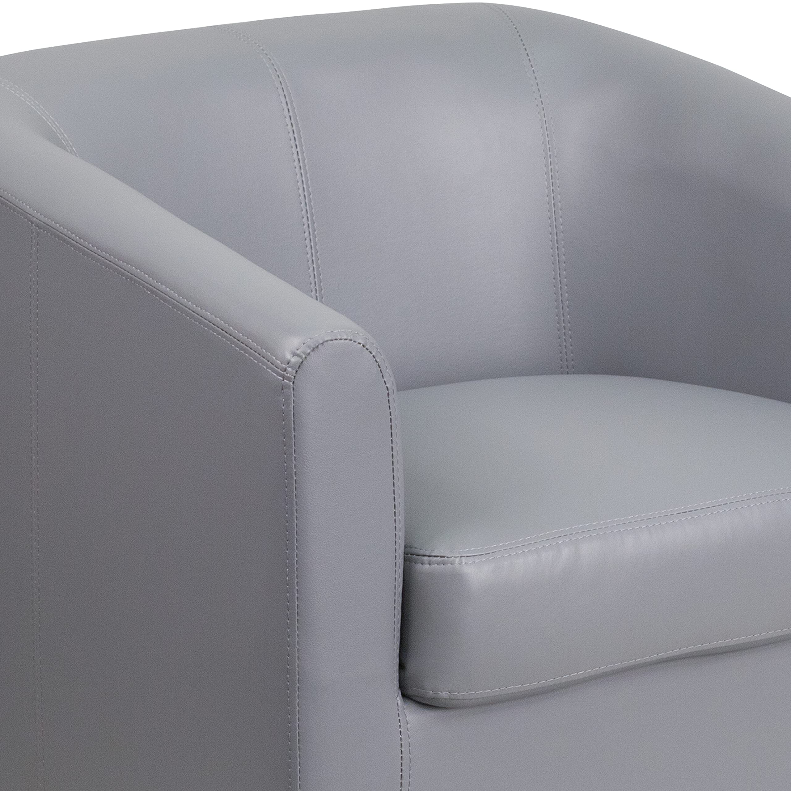 Premium Gray LeatherSoft Lounge Chair - Ultra Comfortable & Stylish Recliner for Living Room, Bedroom, or Office Relaxation