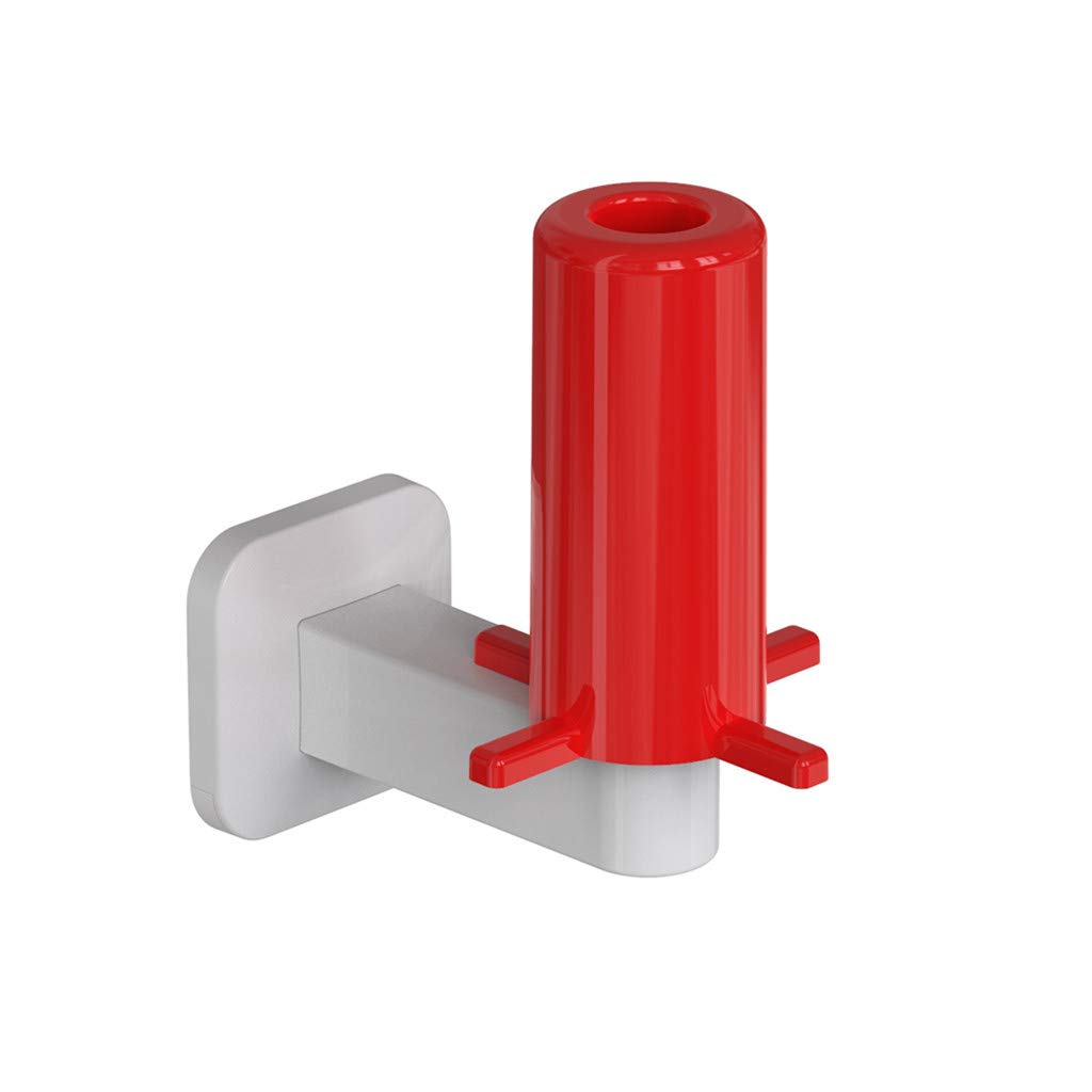 Gallity Self Adhesive Toilet Paper Holder - No Drill Wall Mounted Bathroom Tissue Roll Dispenser Storage Rack - White & Red Bathroom Organizer for Small Spaces - Perfect for Apartments, RVs and Powder Rooms