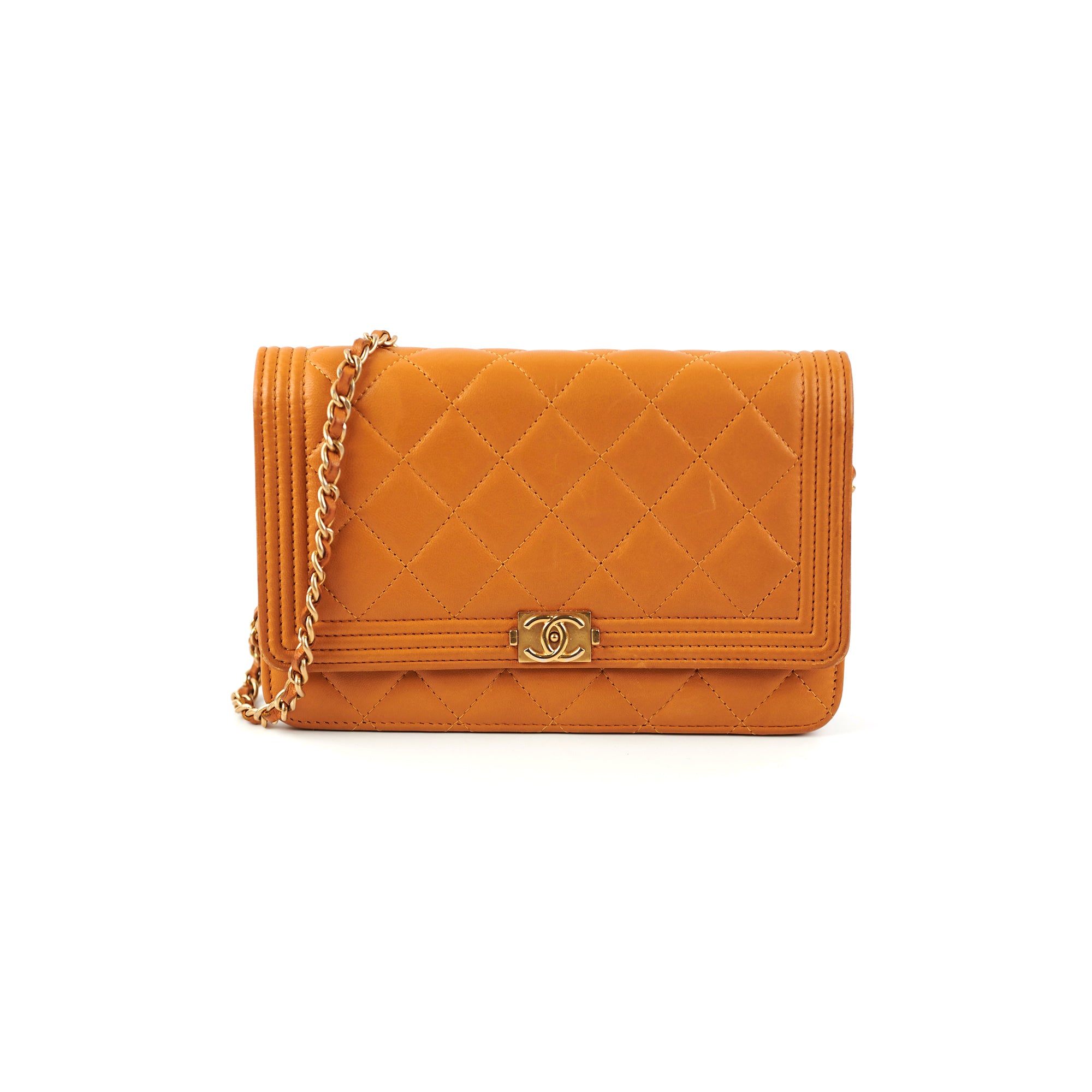 Chanel Boy Wallet On Chain WOC Lambskin Brown Crossbody Bag for Women | Luxury Designer Handbag for Everyday Use & Special Occasions