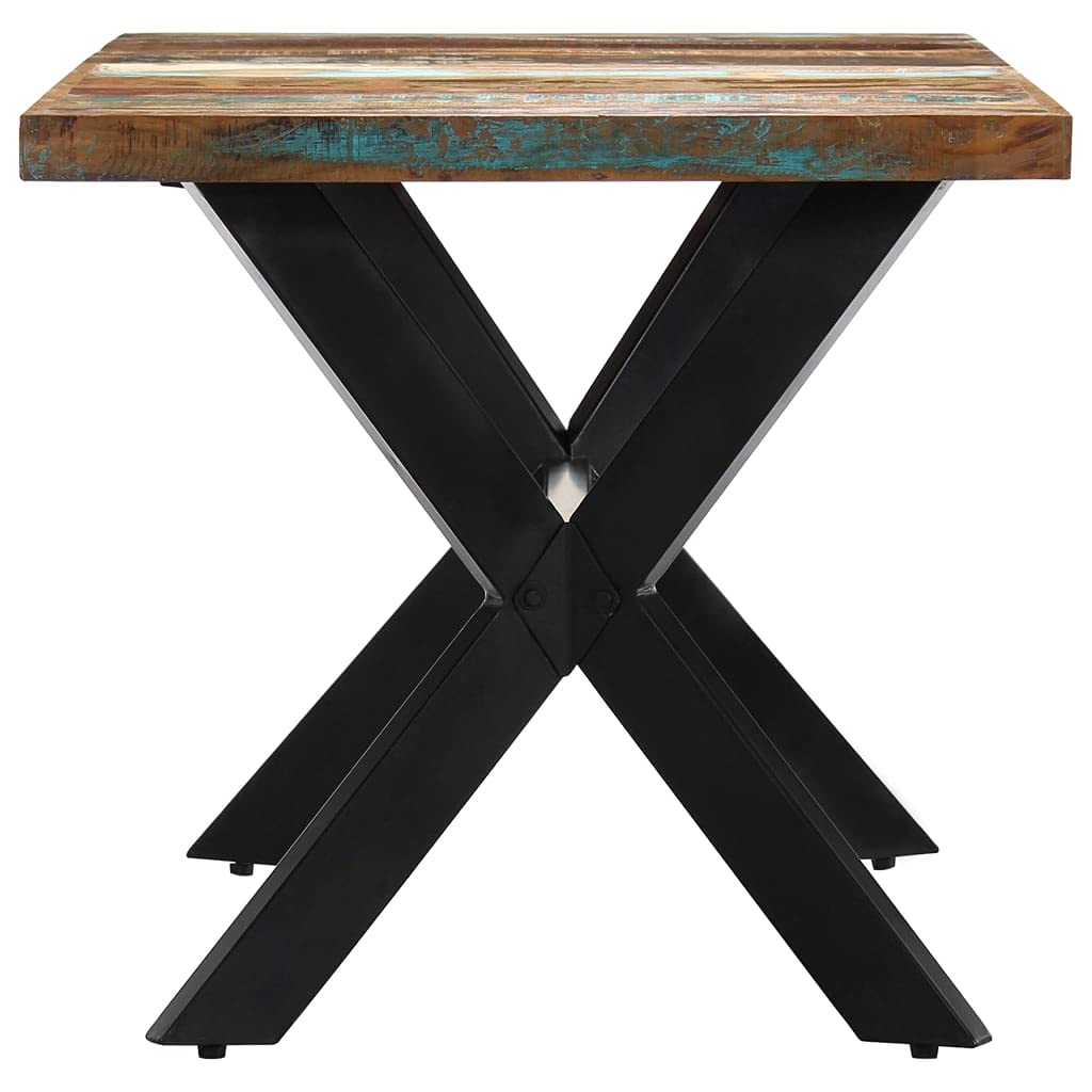 Modern Rectangular Dining Table with Steel Cross Frame - 55.1