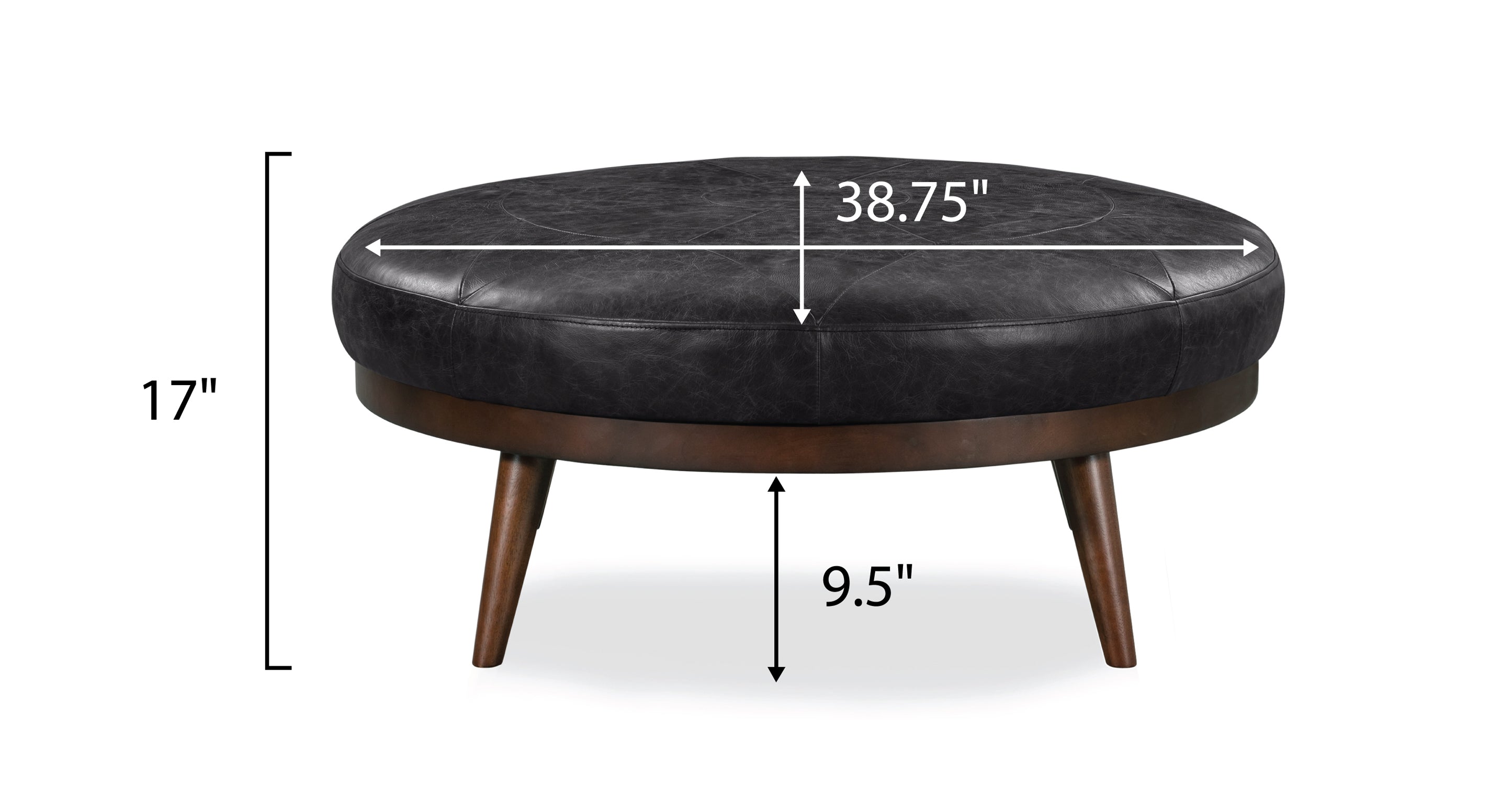 Premium Gio Leather Ottoman - Soft & Durable Footrest, Storage Bench, Living Room Decor - Perfect for Home, Office & Lounge Relaxation