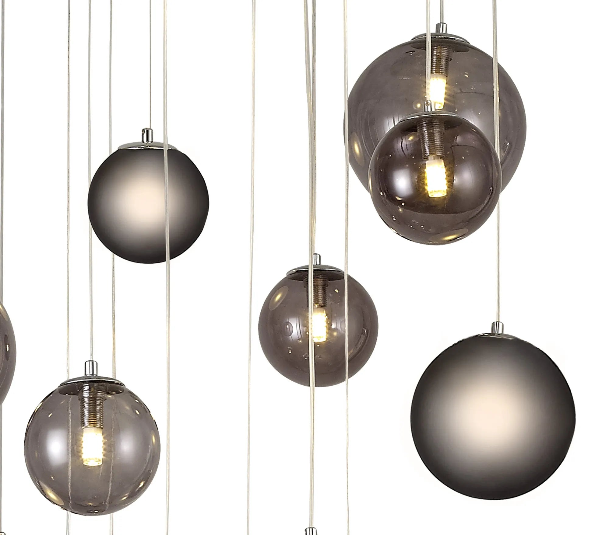 60cm Austin Glass Pendant Light with 16 G9 Bulbs - Modern Hanging Fixture for Kitchen Island, Dining Room, and Living Room Lighting