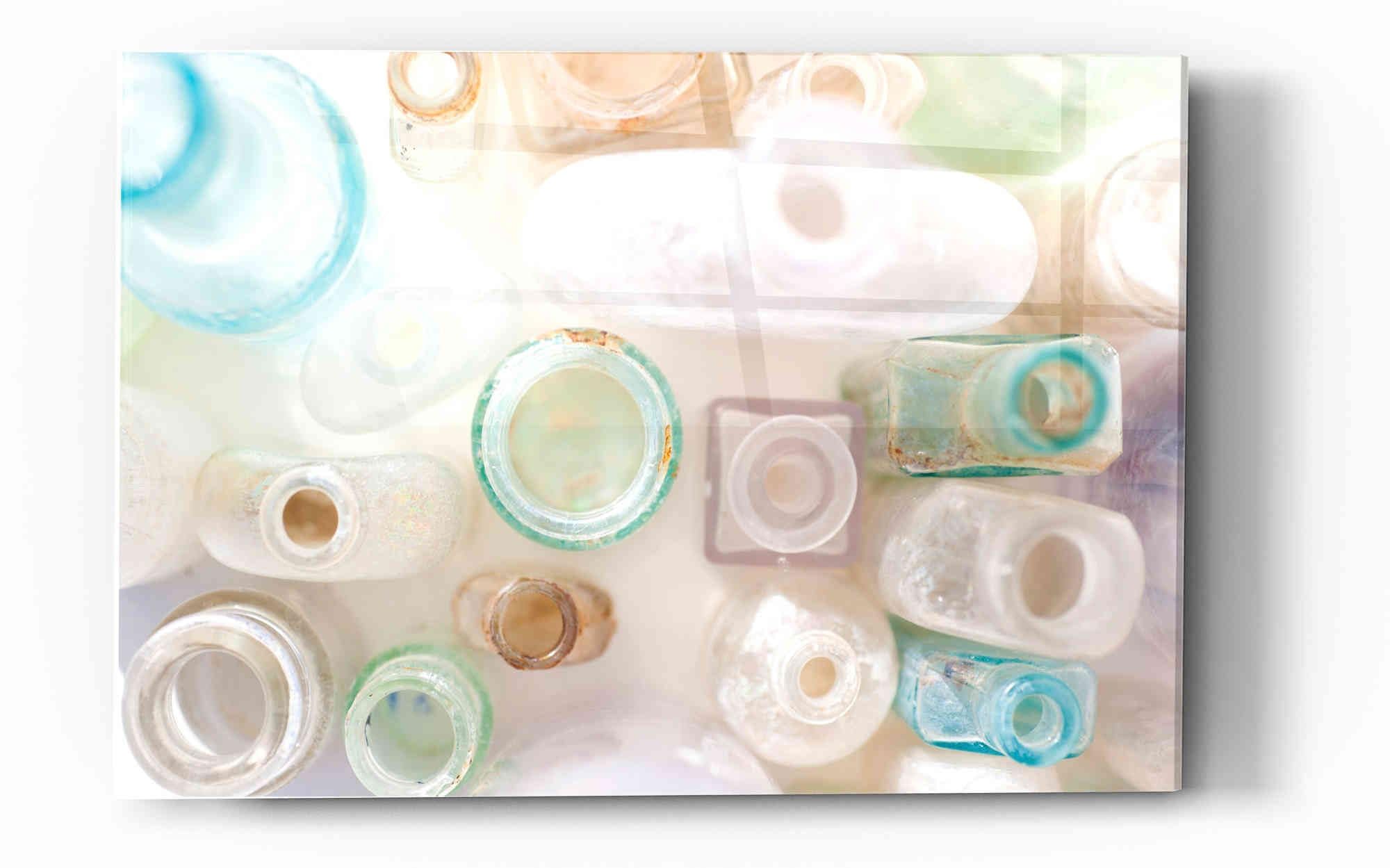 Vintage Bottles Acrylic Glass Wall Art by Elena Ray - 16x24 Inches Modern Home Decor for Living Room, Bedroom & Office