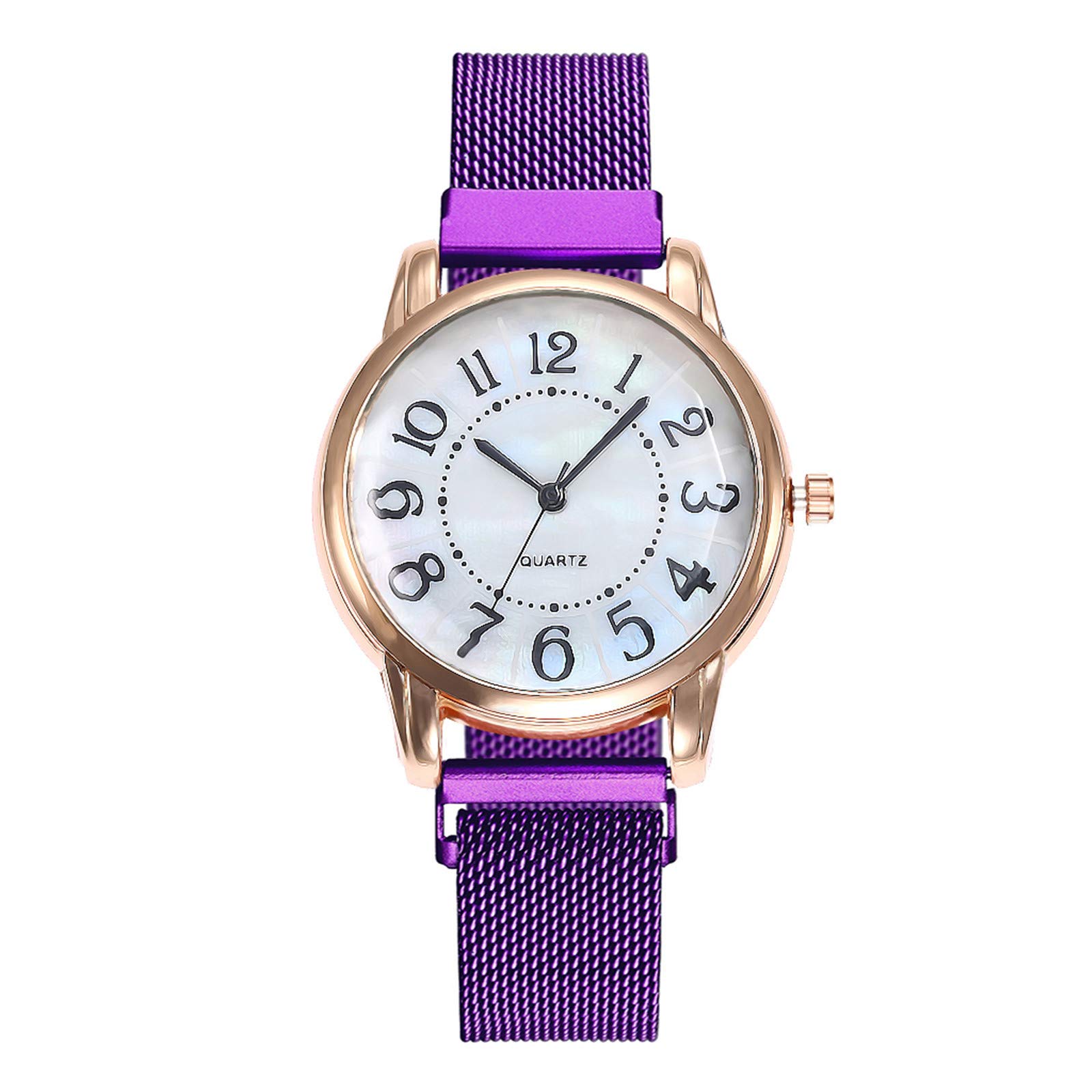 Trendy Diamond Watch for Men & Women - Fashion Magnet Bracelet for Daily Wear