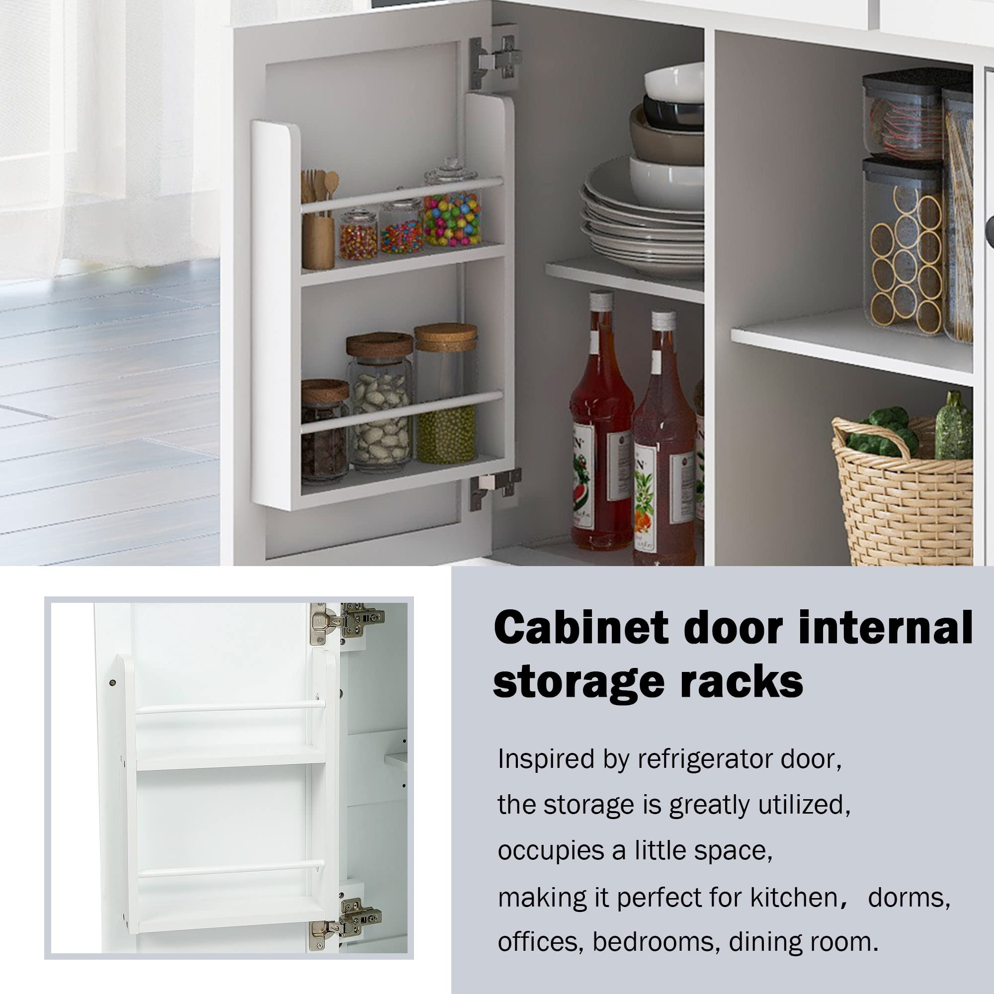 Portable Kitchen Island Cart with Storage & Drop Leaf - for Dining Room & Small Spaces