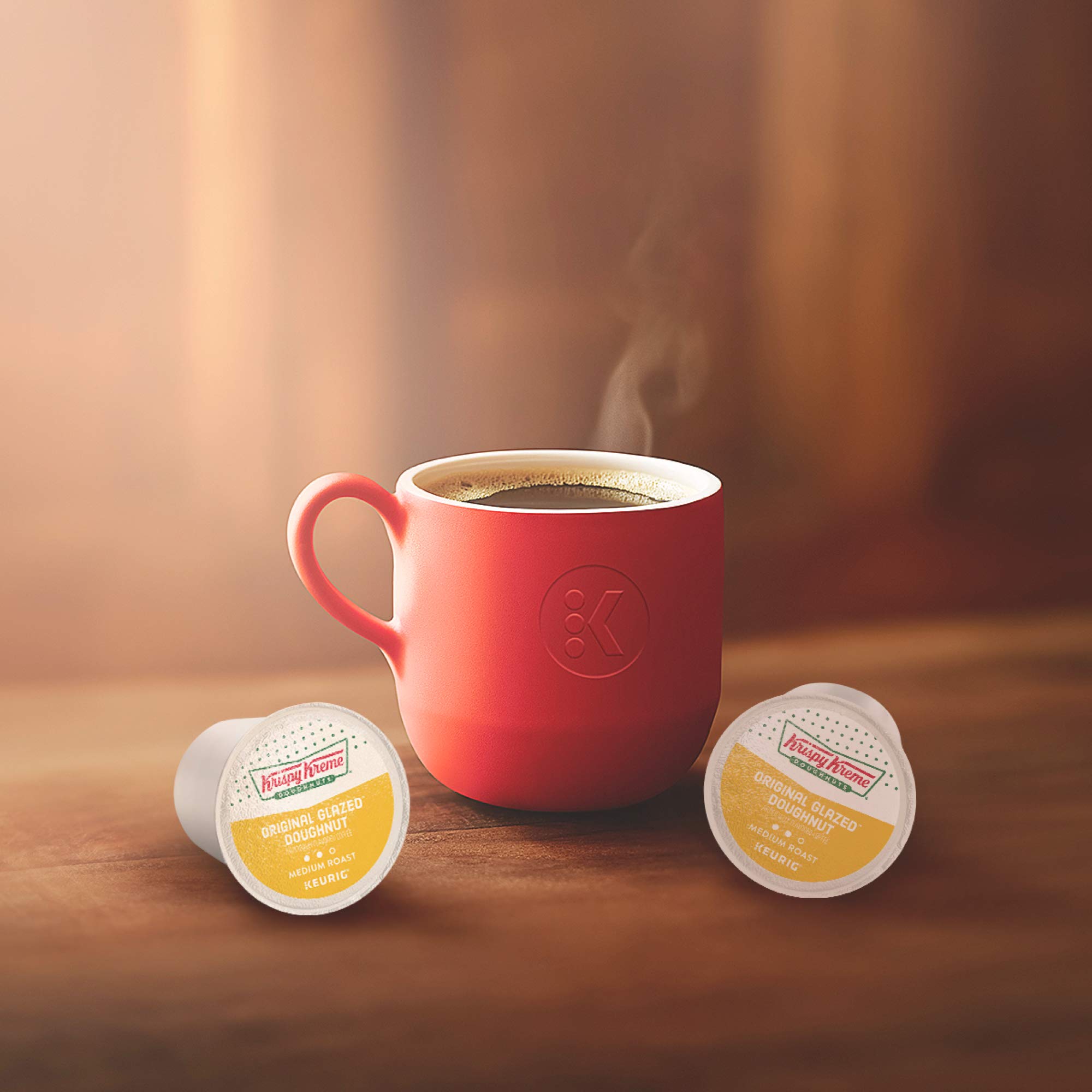 Krispy Kreme Original Glazed Doughnut Flavored Medium Roast Coffee Pods - 72 Count Keurig K-Cup Compatible | Perfect for Breakfast, Office Break & Coffee Lovers