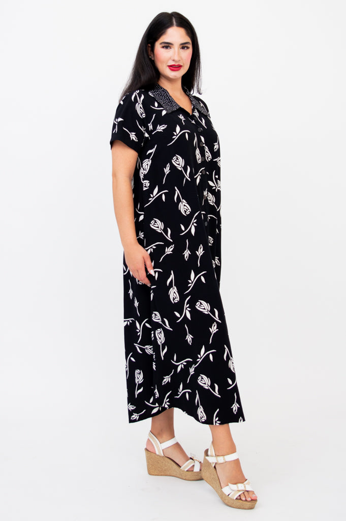 Cissy Women's Summer Short Sleeve Dress - Floral Print Casual Sundress for Beach, Vacation & Daily Wear