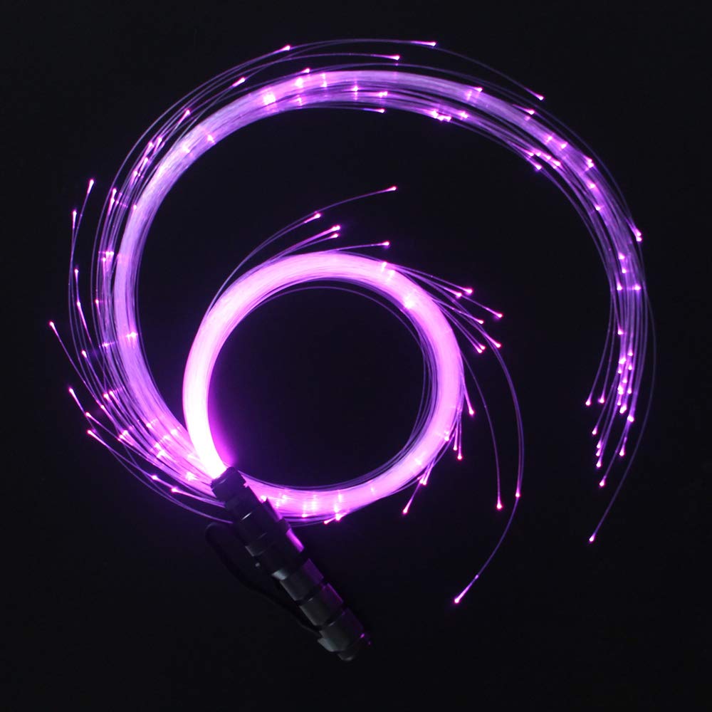 CHINLY LED Fiber Optic Whip - Super Bright Light Dance Whip with 40 Color Modes, 360° Swivel for EDM Festivals, Raves, Nightclubs, DJ Performances, and Glow Parties