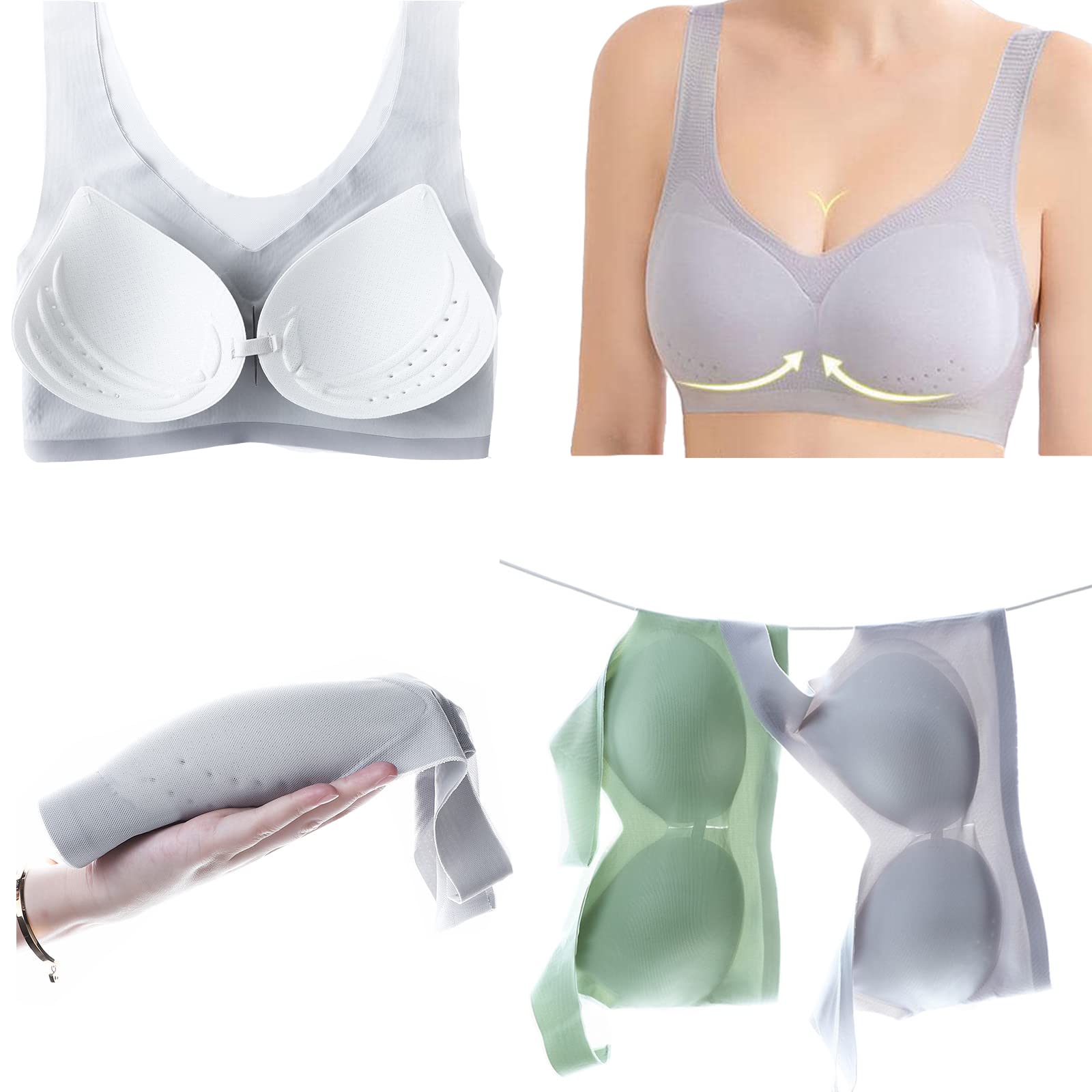 Ultra-Thin Ice Silk Sports Bra for Women - Seamless Wireless Bralette with Removable Pads - Breathable & Comfortable for Yoga, Running, Gym & Everyday Wear